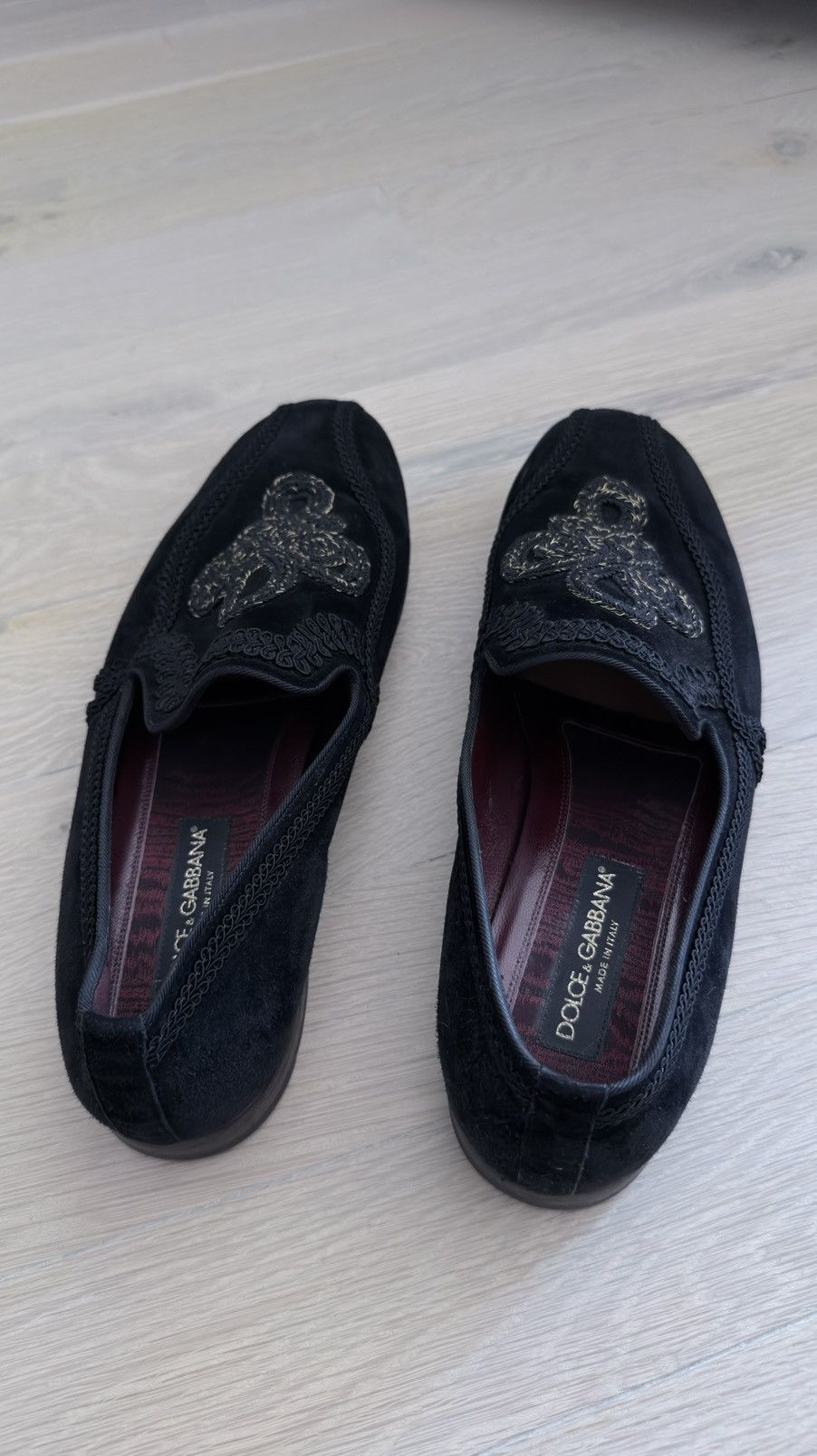 Dolce & Gabbana Dolce & Gabbana Velvet Slippers with Ebroidery Size US 11 / EU 44 - 2 Thumbnail