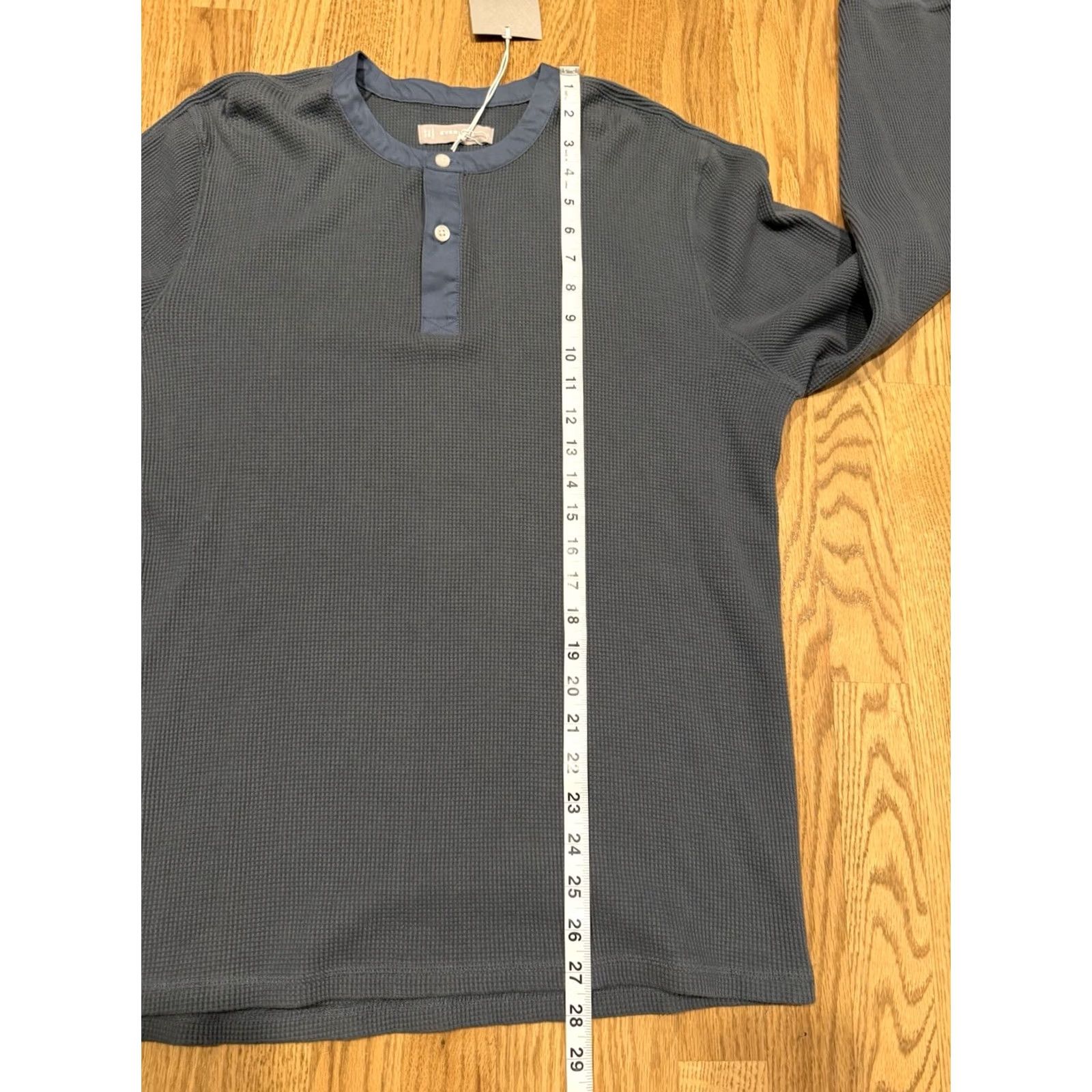 Everlane Everlane Waffle Knit Henley Thermal Shirt Men’s Large Blue/Gray Long Sleeve NWT Size US L / EU 52-54 / 3 - 5 Thumbnail