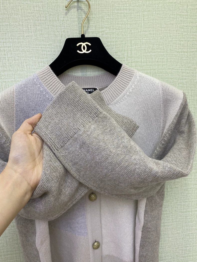 Chanel Chanel Color-blocked cashmere knitted cardigan coat Size M / US 6-8 / IT 42-44 - 4 Thumbnail