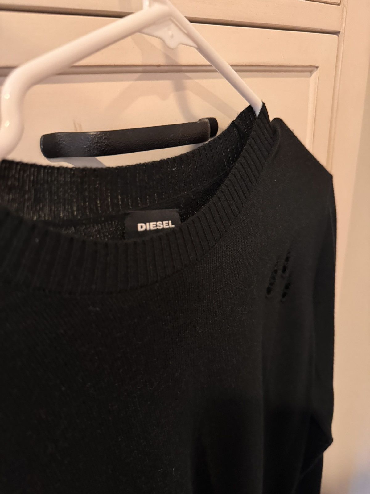 Diesel Diesel black wool light ripped long sleeve shirt Size US S / EU 44-46 / 1 - 2 Thumbnail