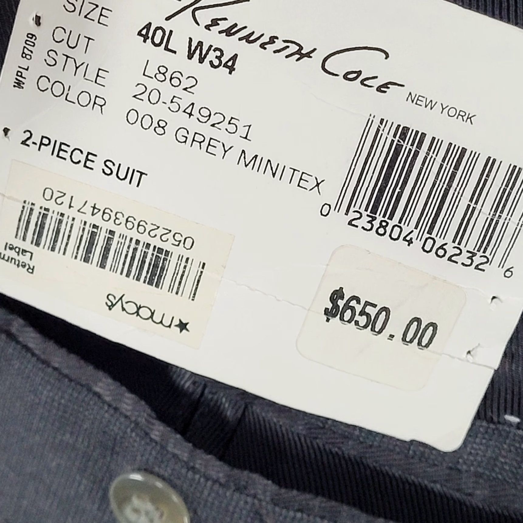 Kenneth Cole KENNETH COLE Grey Minitex Wool 2 Button Notch Blazer Sport Coat 40L MSRP 50 Men Suit Jacket Wool Solid 2 Piece Classic Formal Business Blazer Mens Size 40R - 5 Thumbnail
