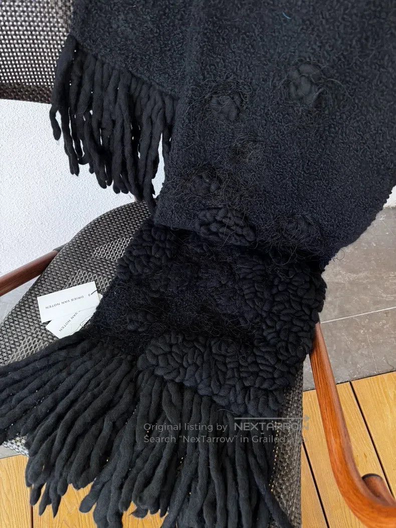 Dries Van Noten Dries Van Noten Floral Knitted Texture Scarf Size ONE SIZE - 5 Thumbnail