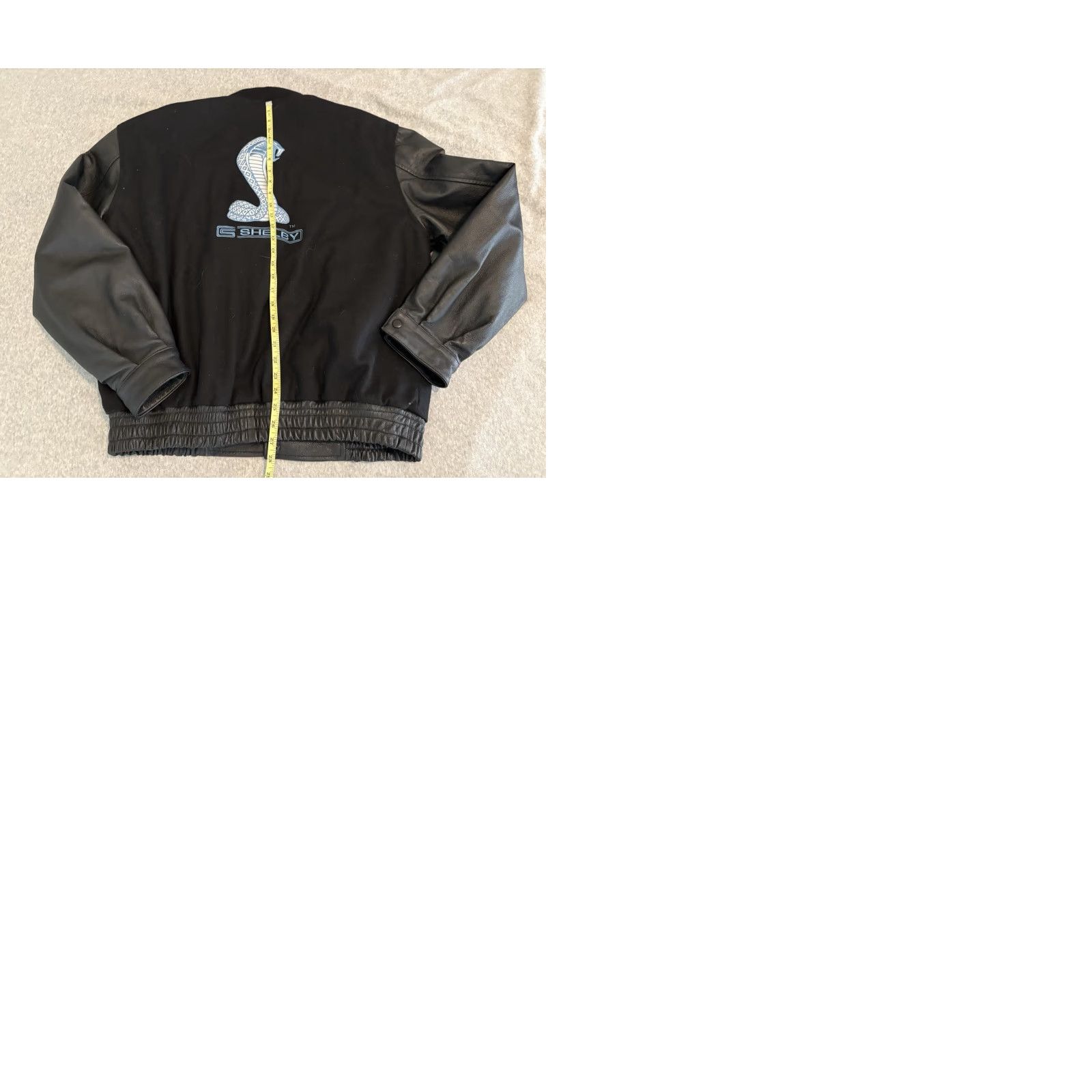 Vintage Shelby Black Wool Leather Jacket XL Men Size US XL / EU 56 / 4 - 9 Thumbnail