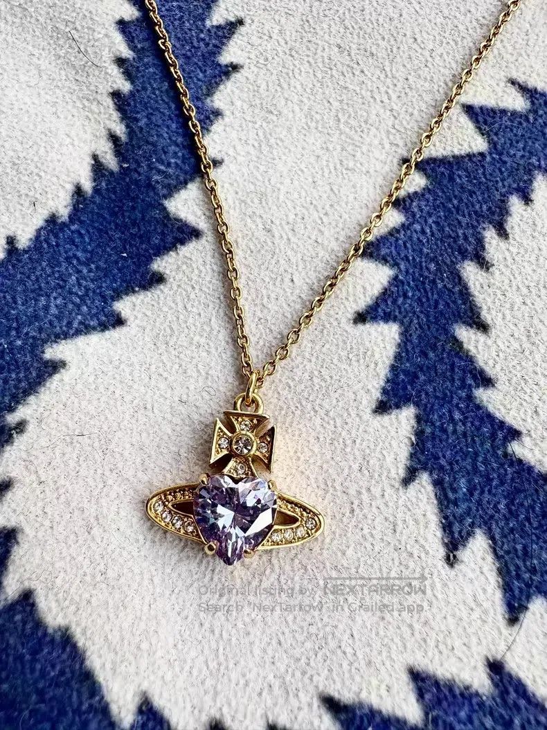 Vivienne Westwood Vivienne Westwood Purple Heart Necklace Size ONE SIZE - 1 Thumbnail