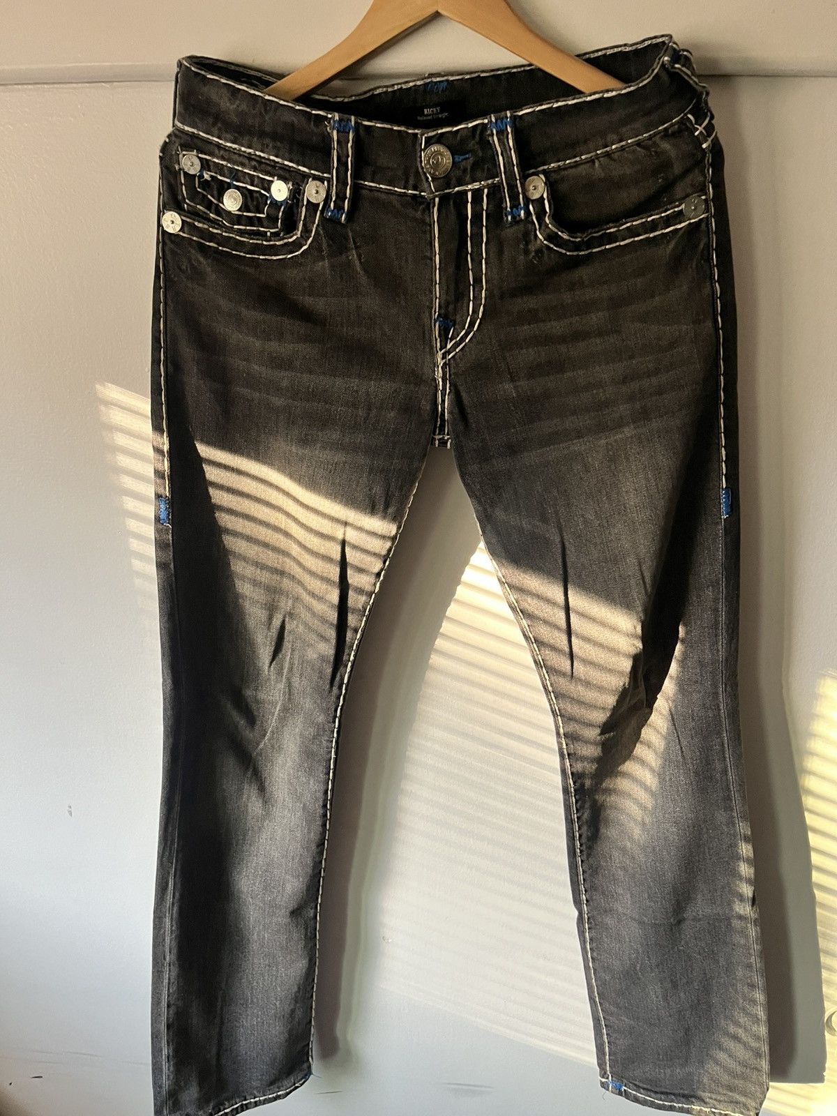 True Religion Denim True Religion Grey White stitching Size US 30 / EU 46 - 2 Thumbnail