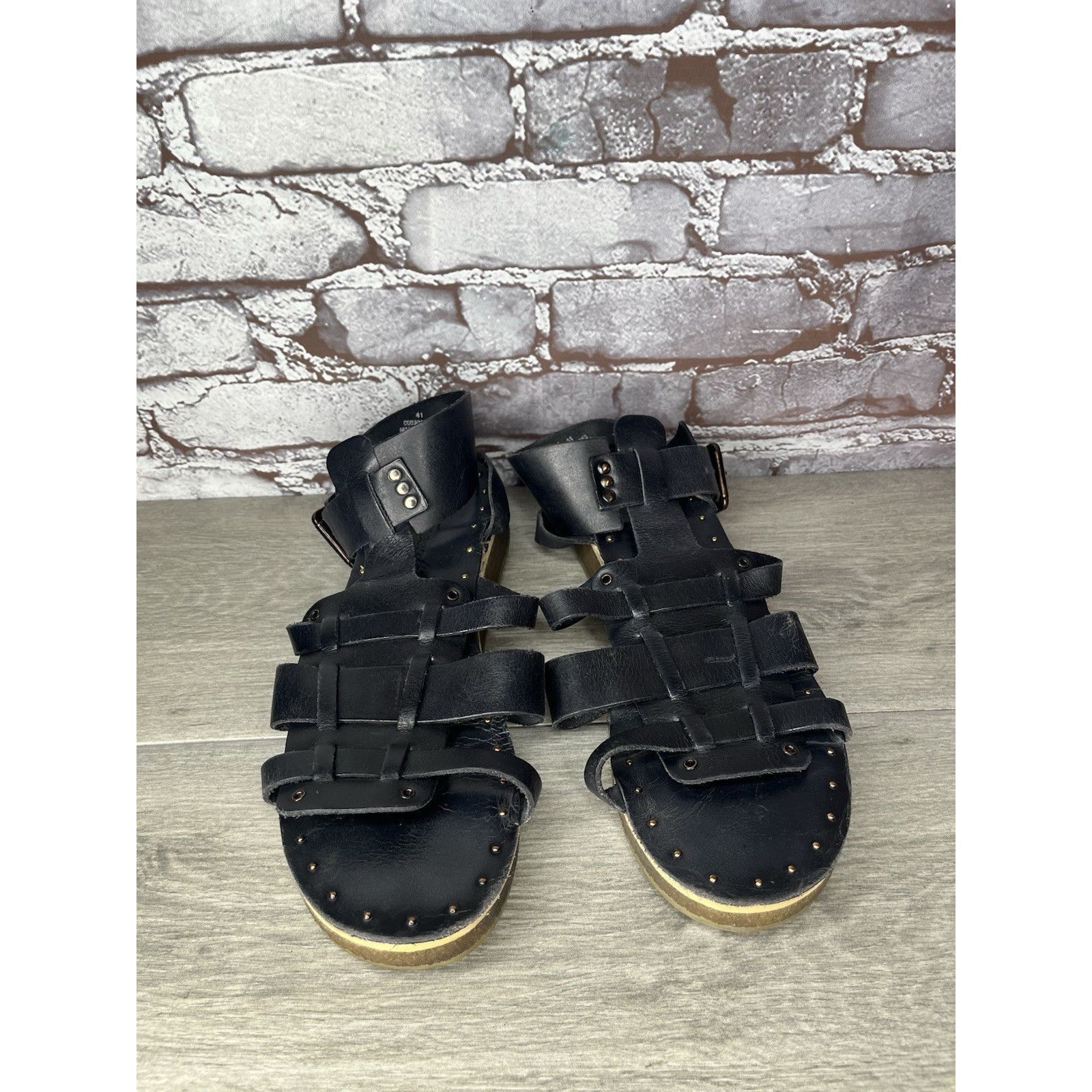 Free People Free People Marianne Black Leather Platform Gladiator Strapp Size US 10.5 / IT 40.5 - 17 Thumbnail