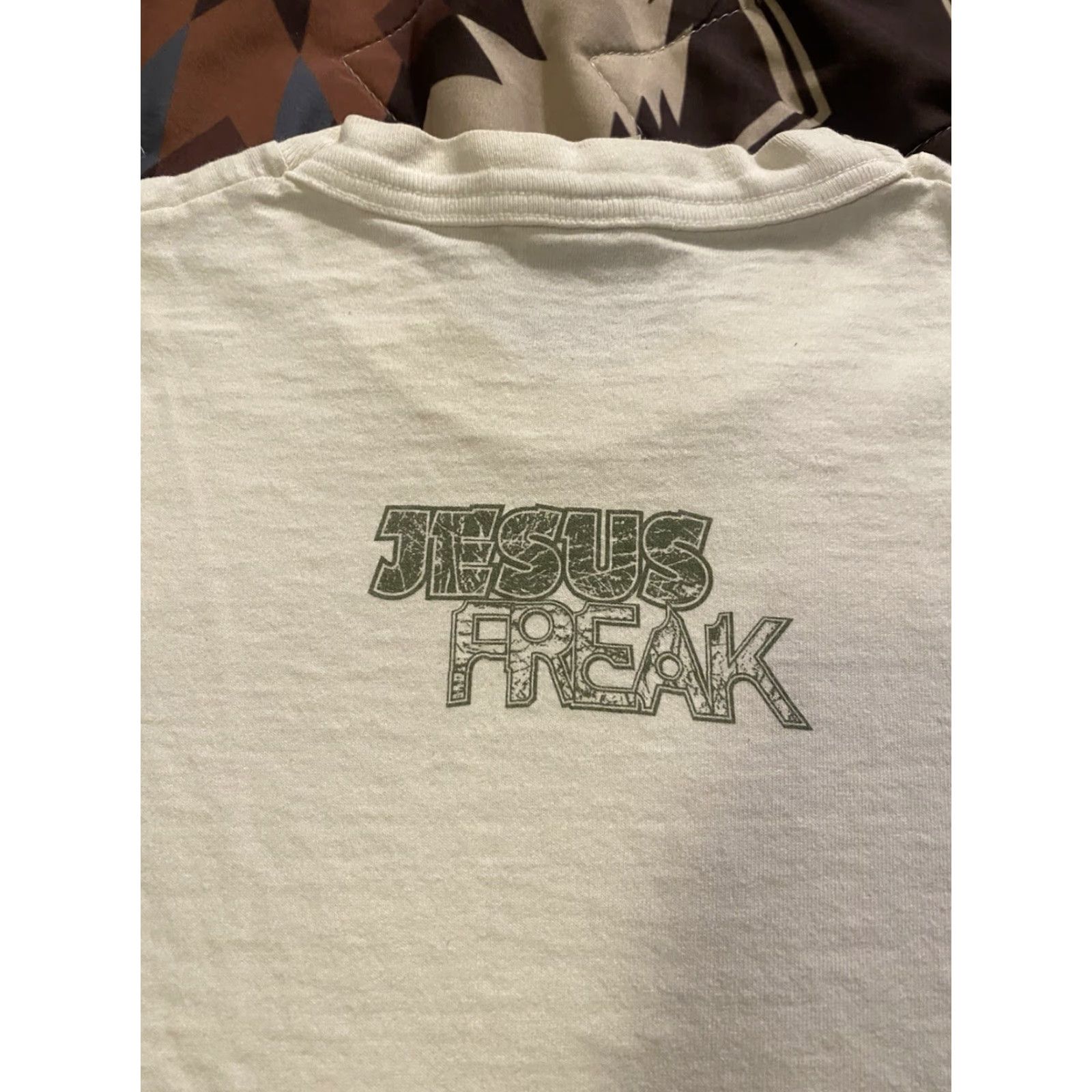 Fruit Of The Loom VINTAGE Fruit of the Loom T-Shirt 2XL White Crew Neck Short Sleeve Double-Sided Jesus Freak Graphic Print 90s Retro Religion Mens Size US XXL / EU 58 / 5 - 7 Thumbnail