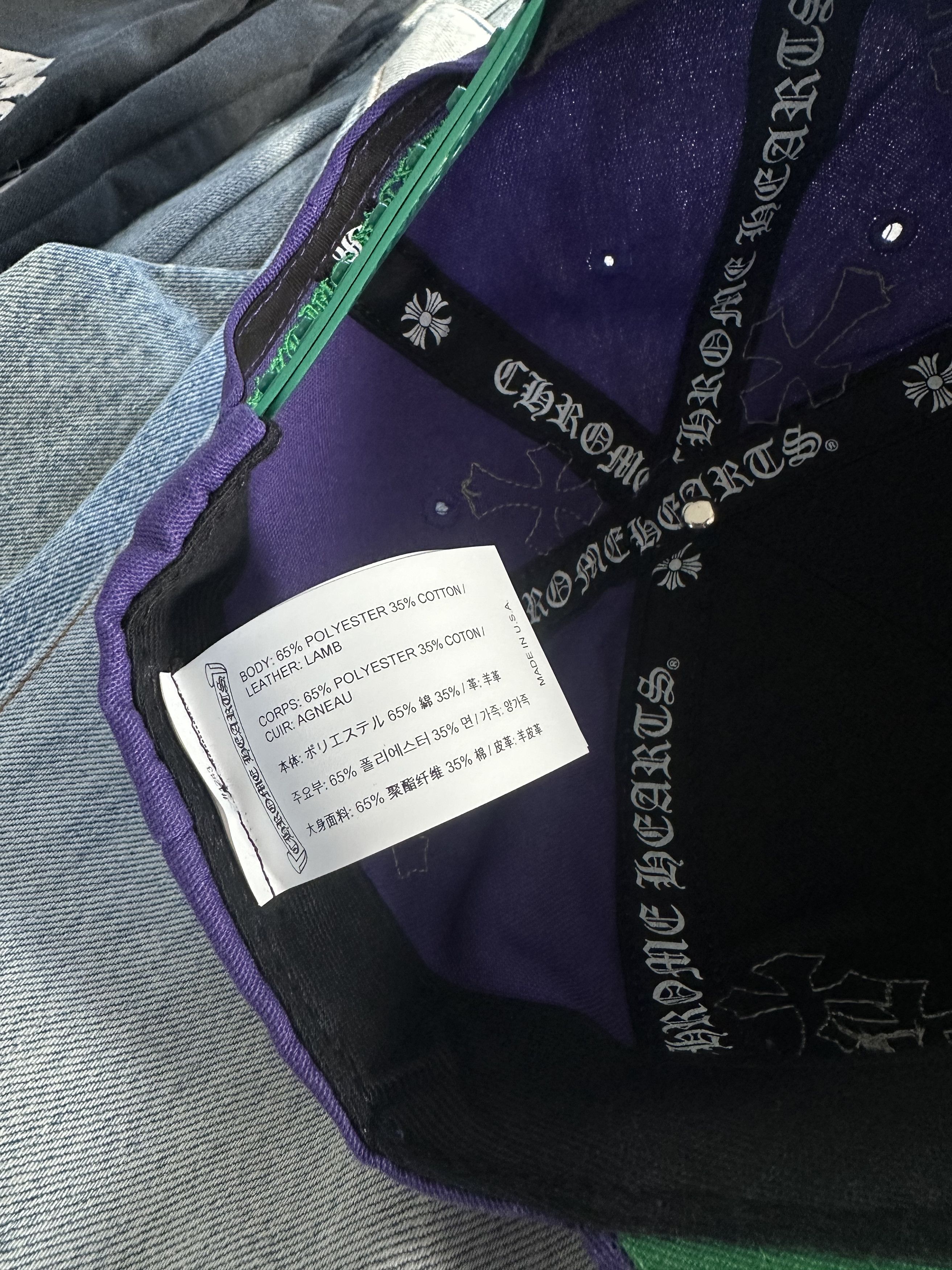 Chrome Hearts PURPLE CROSS HAT Size ONE SIZE - 11 Thumbnail