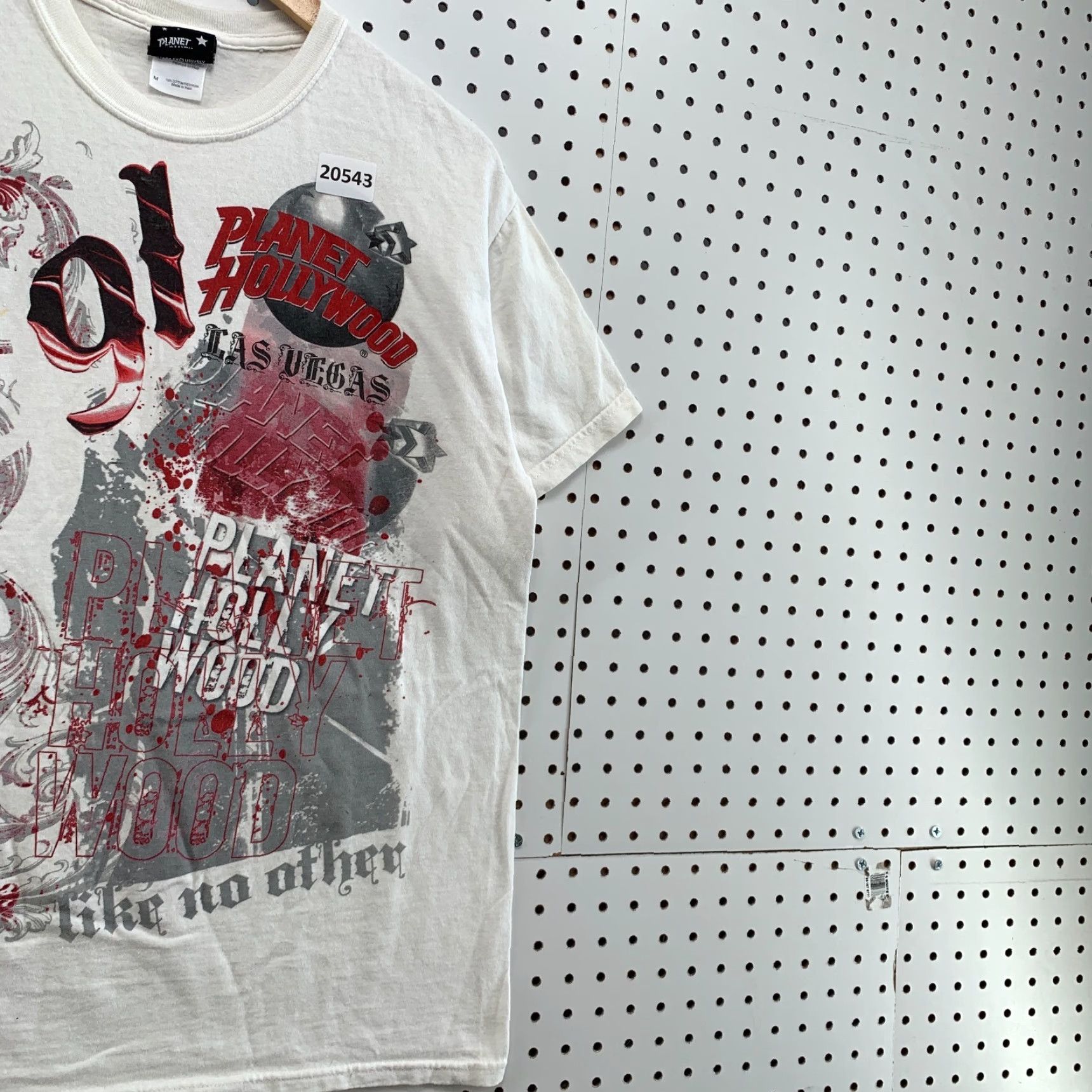 Planet Hollywood VINTAGE Planet Hollywood Graphic T-Shirt White Red Adult Medium Gothic Mens Size US M / EU 48-50 / 2 - 4 Thumbnail
