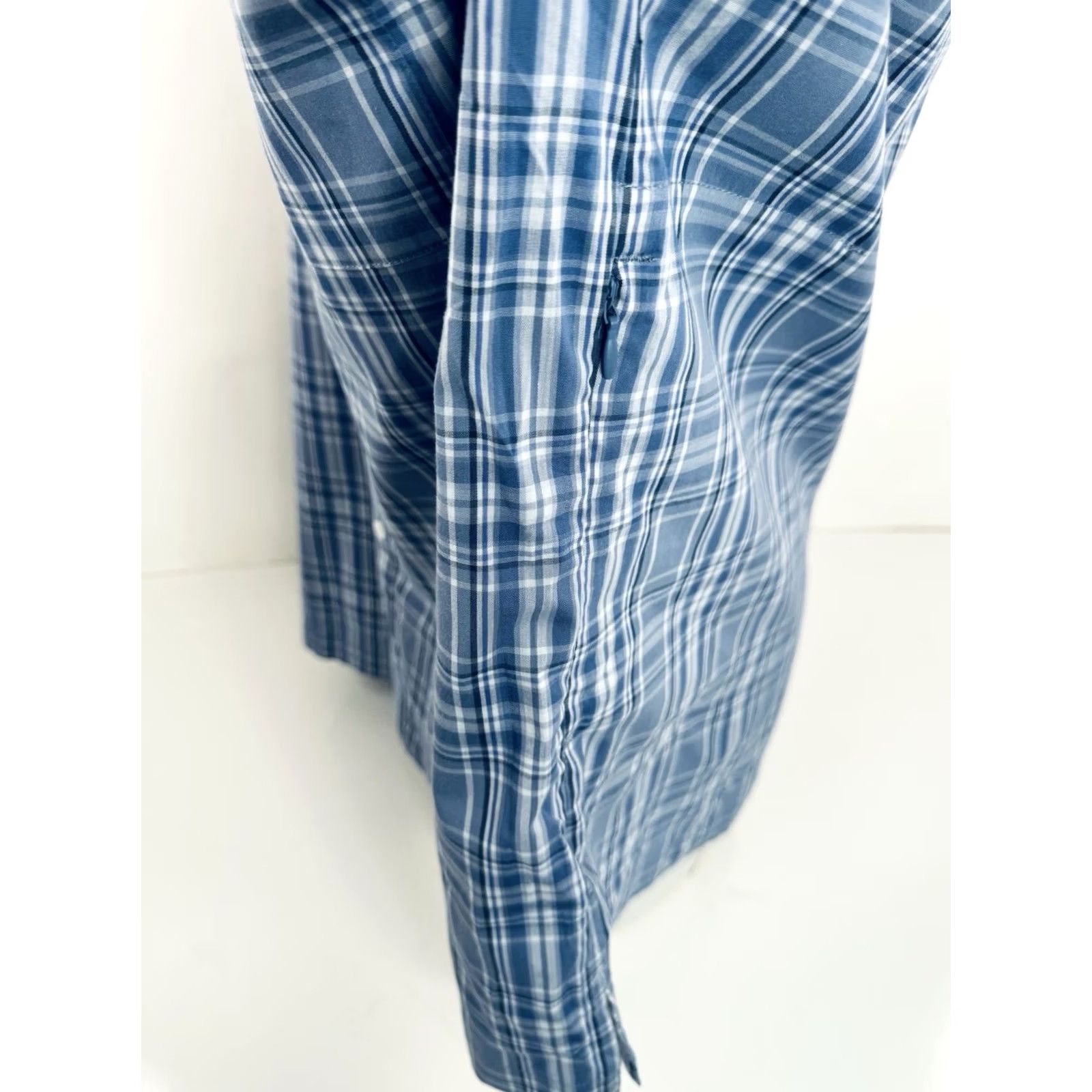 Vintage SCOTTeVEST - Dockside Plaid L Shirt - Grayish Blue / White - Men - Short Sleeve Button-Up - Regular Size L Size US L / EU 52-54 / 3 - 3 Thumbnail