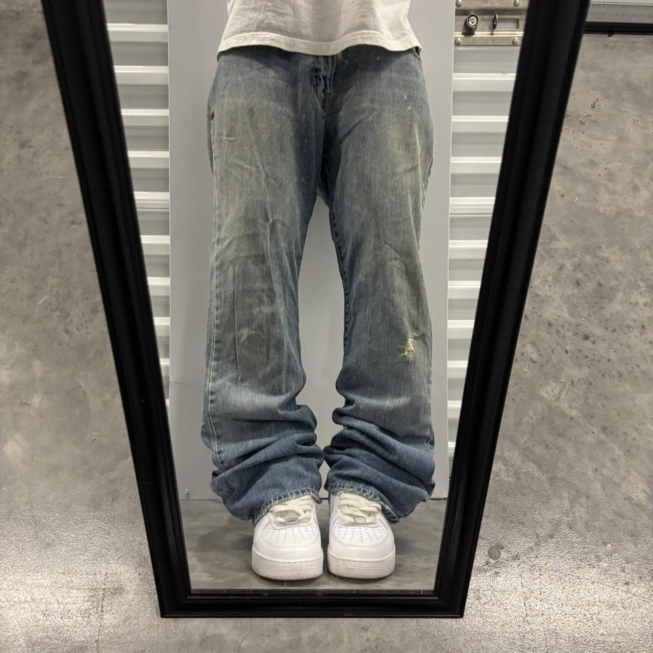 Japanese Brand × Vintage Crazy Vintage Y2K/2000s Grunge Faded Medium Wash Denim Jeans! Size US 34 / EU 50 - 1 Thumbnail