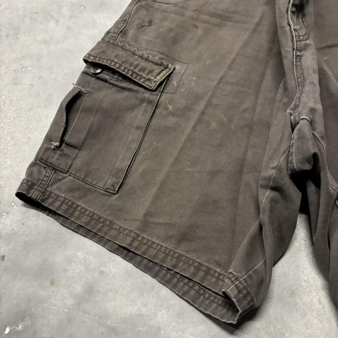 Japanese Brand × Vintage Crazy Vintage Y2K/2000s Baggy Brown Skater Streetwear Cargo Shorts! Size US 36 / EU 52 - 3 Thumbnail