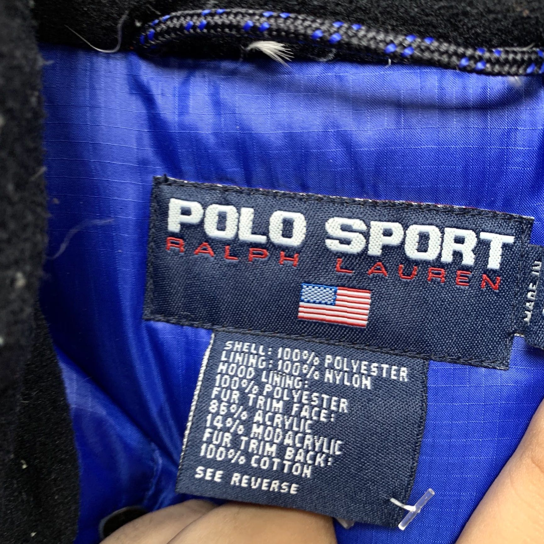 Ralph Lauren VTG Polo Sport Ralph Lauren Down Puffer Jacket Mens Large Blue White Size US L / EU 52-54 / 3 - 7 Thumbnail