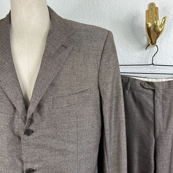 Barneys New York × Kiton × Vintage Kiton Barneys New York Cashmere 2 Pc 3 Button Suit Size 46L - 3 Thumbnail