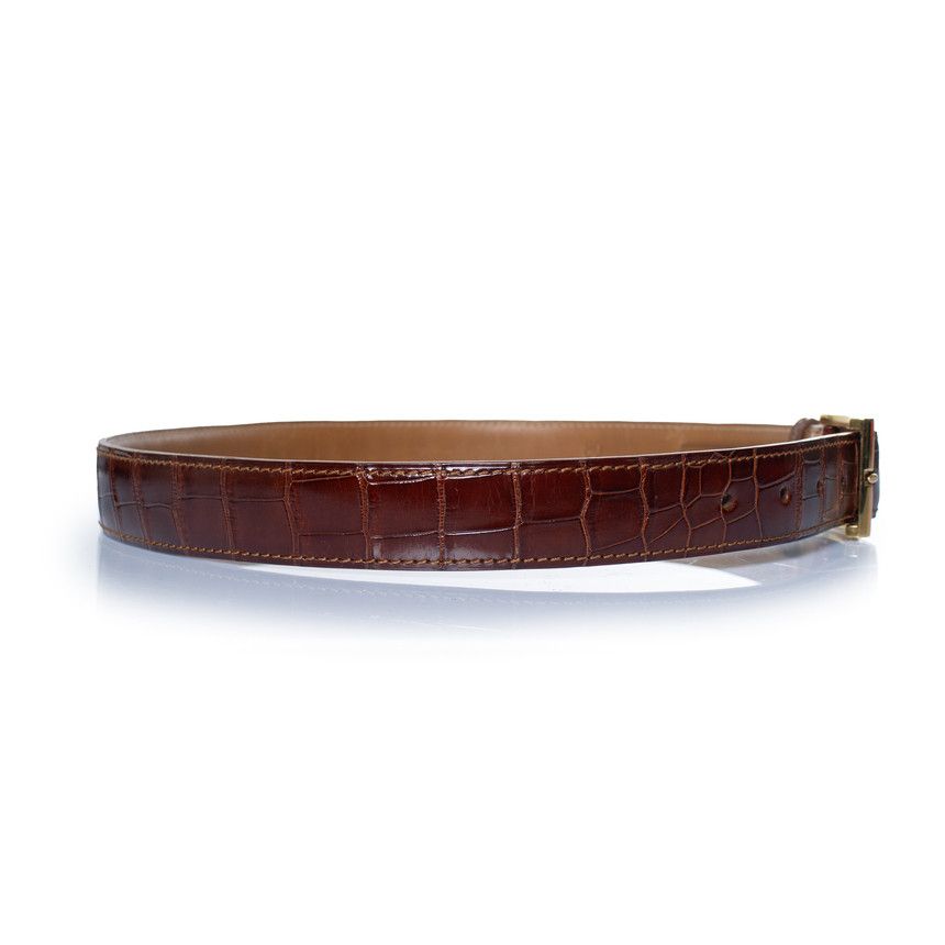 J.M. Weston J M Weston, crocodile leather belt in brown Size ONE SIZE - 4 Thumbnail