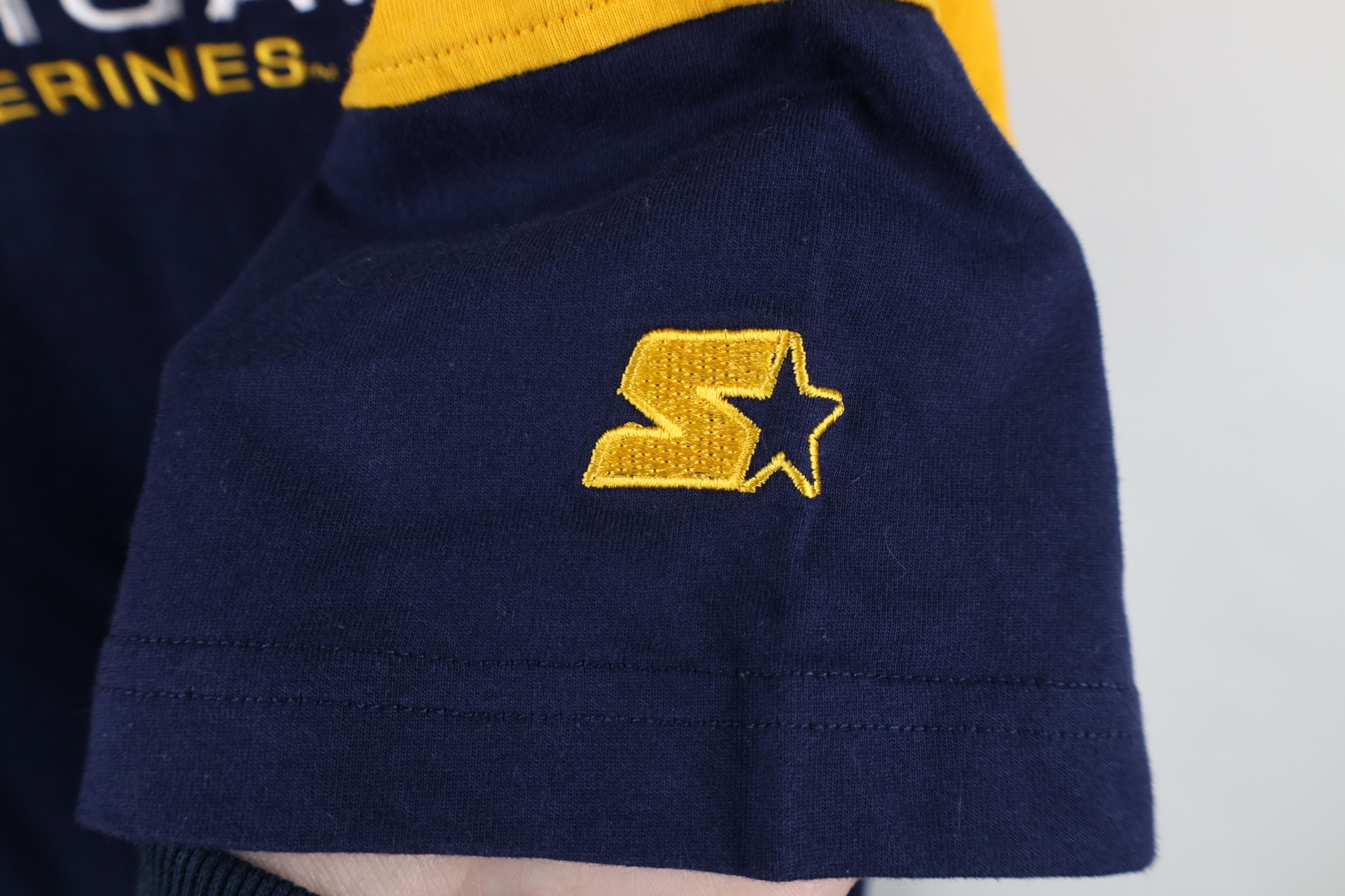 Starter × Vintage Vintage 90s Starter University of Michigan T-Shirt Blue Size US XL / EU 56 / 4 - 4 Thumbnail