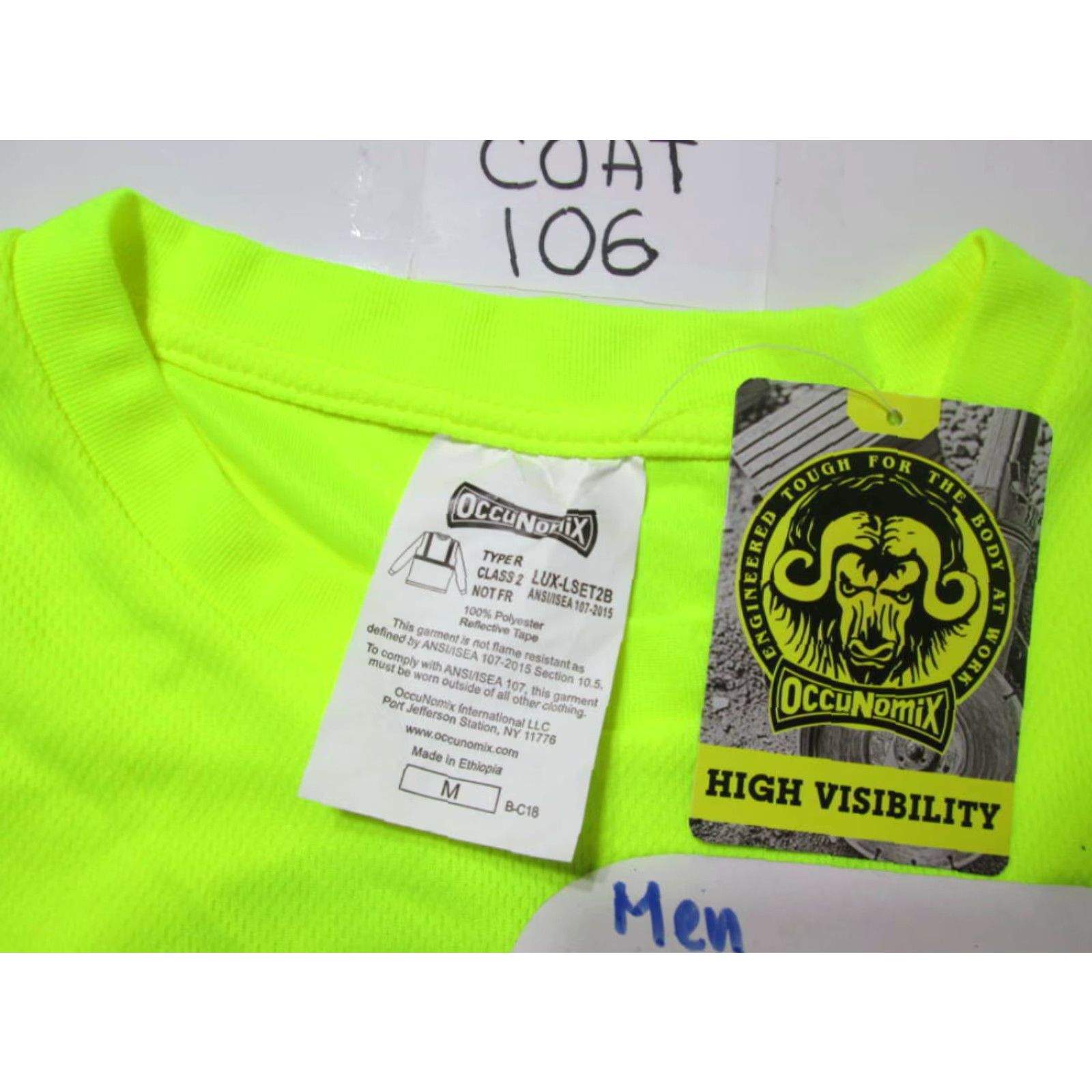 Vintage Occunimix Sweatshirt Mens M Yellow High Visibility Pullover Long Sleeve Crew Neck Solid Graphic Print NWT Size US M / EU 48-50 / 2 - 8 Thumbnail