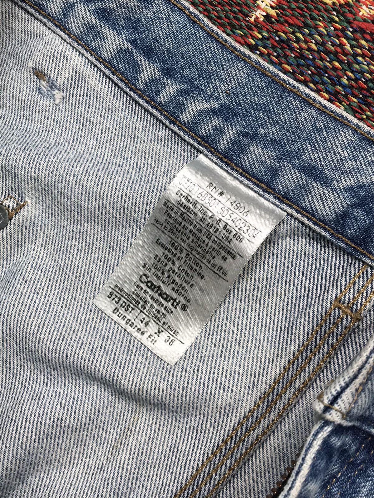 Carhartt Vintage Carhartt B73 DST faded double knee workwear denim Size US 44 / EU 60 - 9 Thumbnail