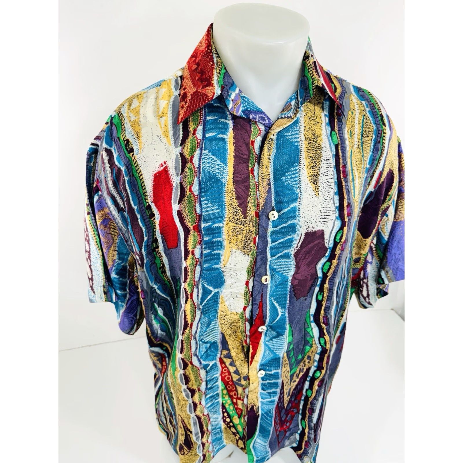 Coogi COOGI ITALY AUSTRALIA SILK Cosby Tundra Print Mens M Shirt Size US L / EU 52-54 / 3 - 3 Thumbnail