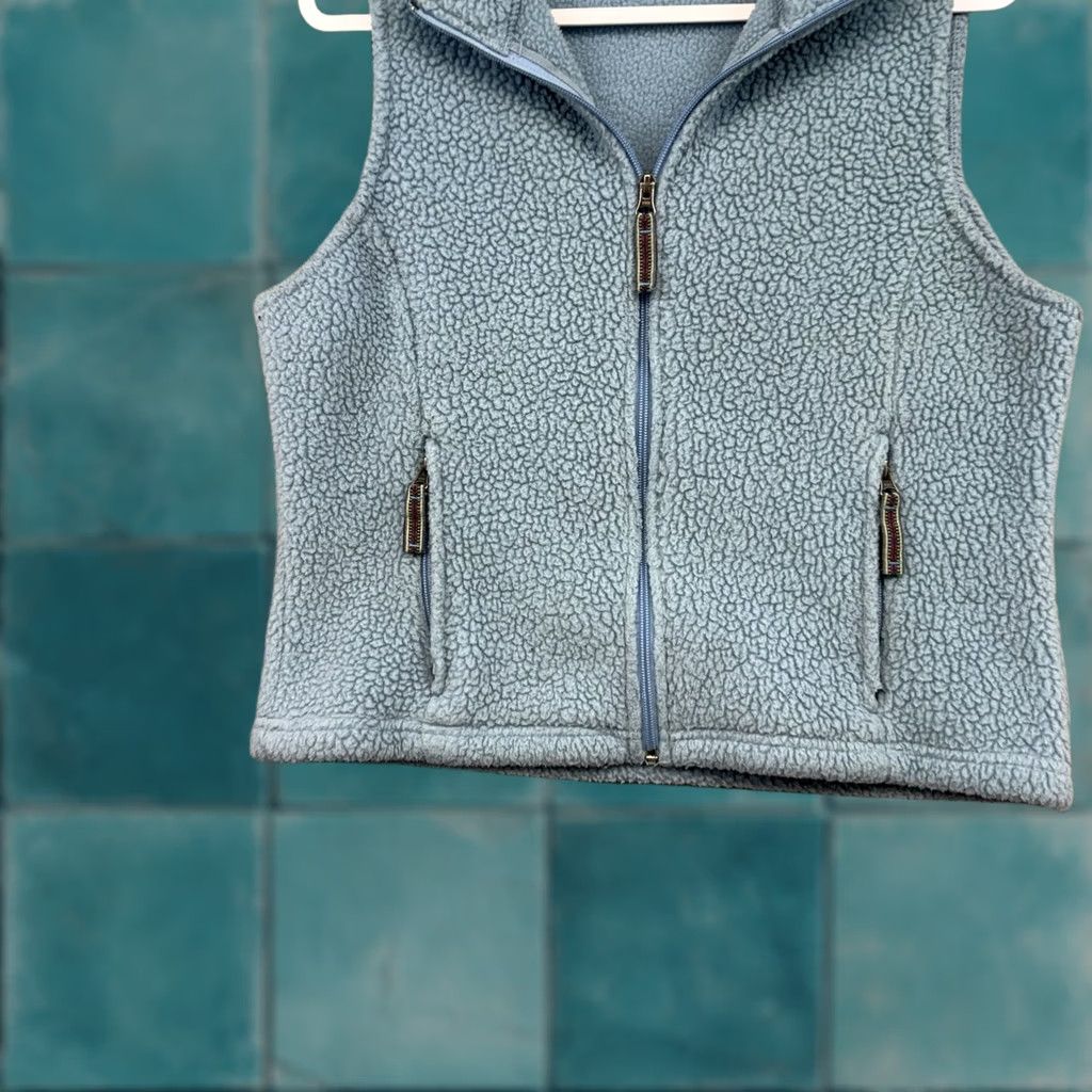 Vintage VINTAGE? No — L.L. Bean Womens Light Blue Sherpa Fleece Full Zip Sweater Vest M Polartec 0BCT2 Size M / US 6-8 / IT 42-44 - 1 Thumbnail
