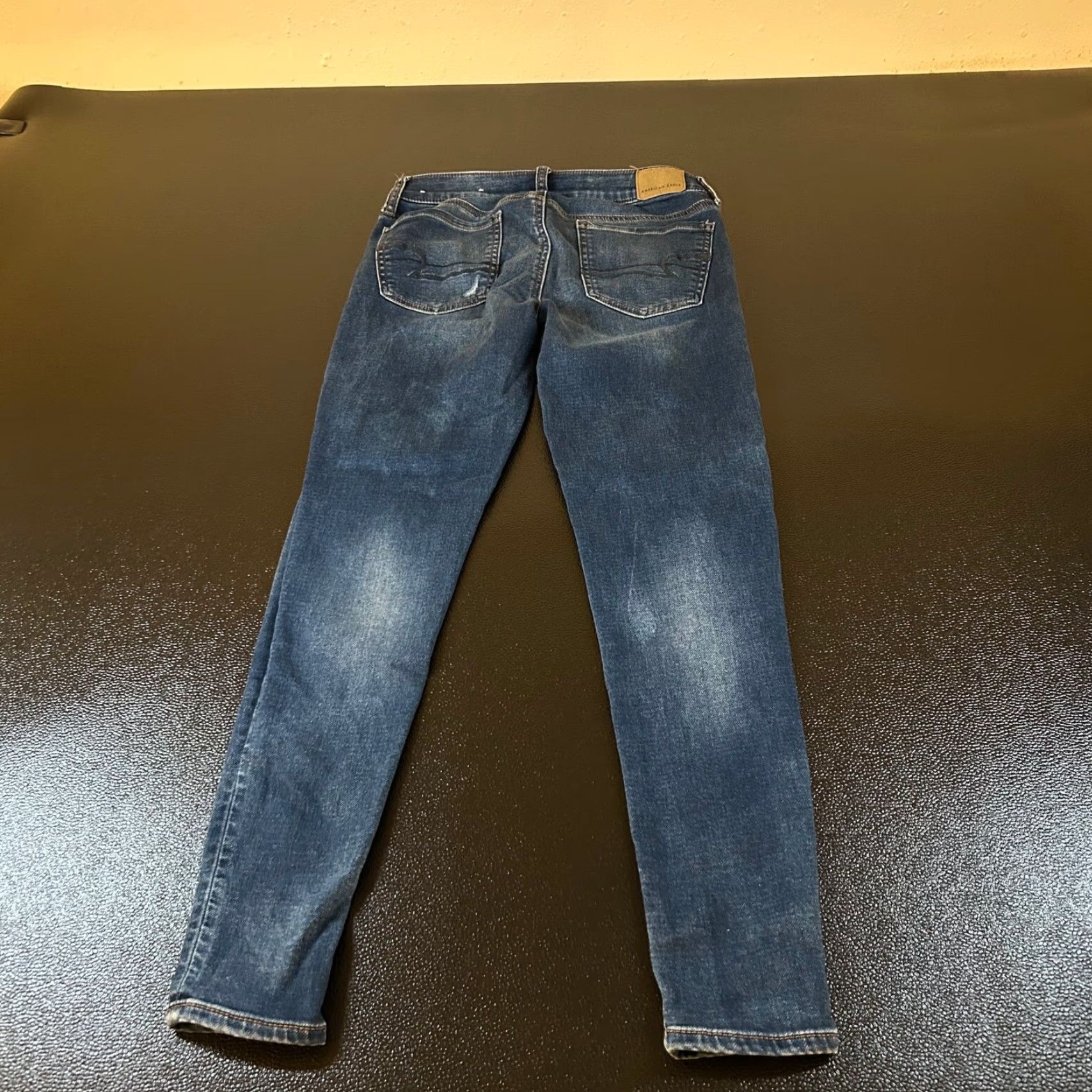 Vintage American Eagle Denim Jeggings Jeans Distressed Dark Wash Stretch Womens 2 26x27" Jeans Blue Slim Pockets Zipper Button 90s? Size 26" / US 2 / IT 38 - 5 Thumbnail