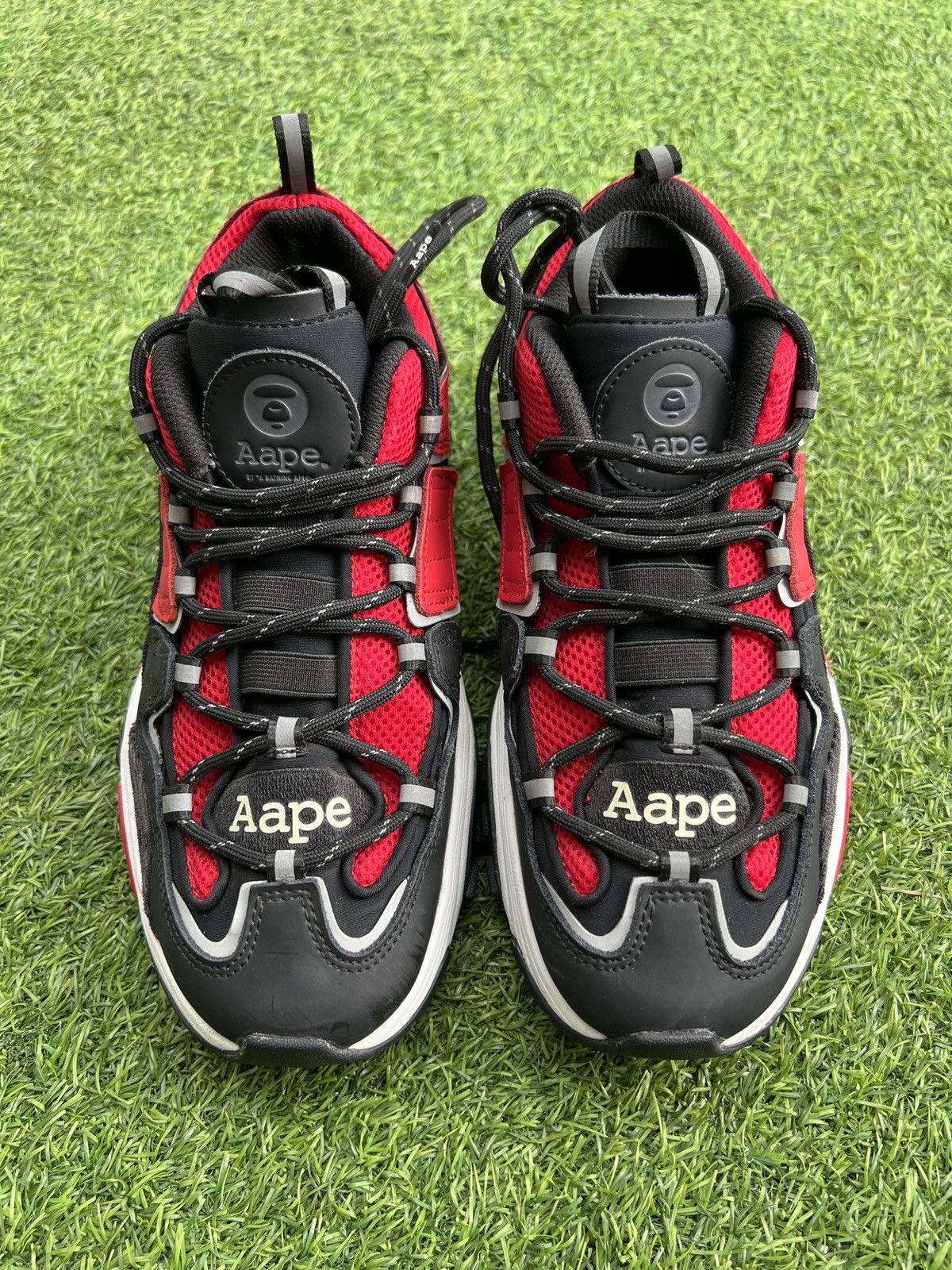 Bape AAPE by A Bathing Ape Black and Red Dimension Sneakers Size US 8 / EU 41 - 4 Thumbnail