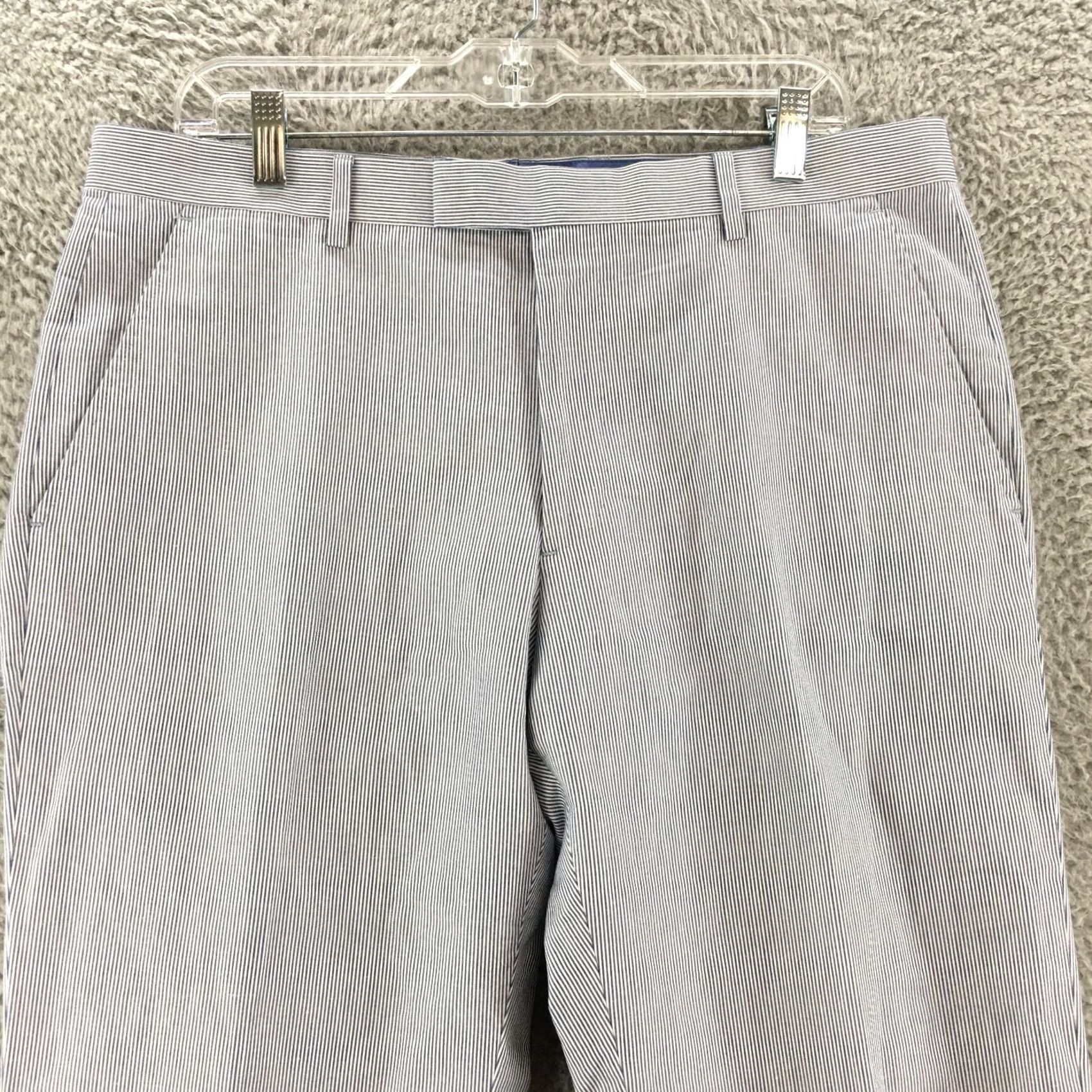 Banana Republic Banana Republic Dress Pants Slim Knit Trousers Womens 34/32 Blue Striped Straight Front Pockets Classic Casual Knit? Size 24" / US 00 / IT 34 - 2 Thumbnail