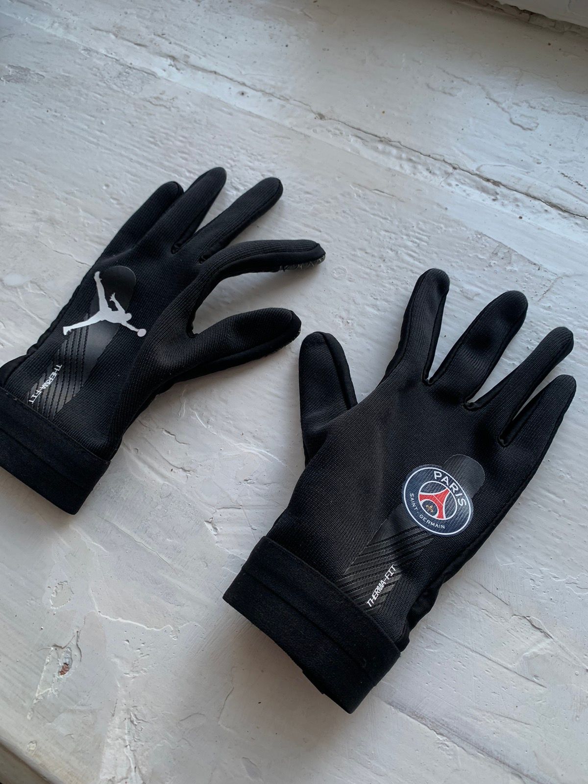 Pre-owned Jordan Nike Jordan Gloves Therma-fit Fc Psg Soccer Jersey Drill Y2k In Black
