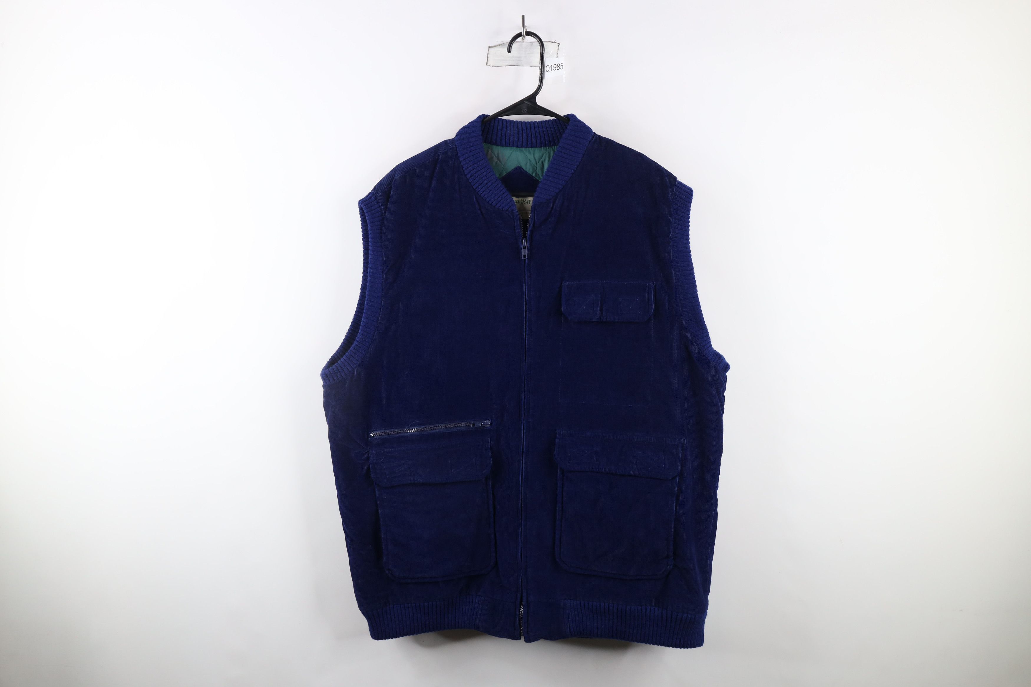 Vintage Vintage 70s Streetwear Corduroy Puffer Vest Jacket Blue Size US XL / EU 56 / 4 - 1 Thumbnail