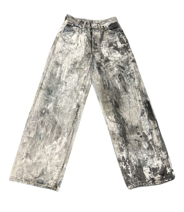 Japanese Brand Camouflage splatter print distressed low-rise wide-leg jeans Size US 32 / EU 48 - 3 Thumbnail