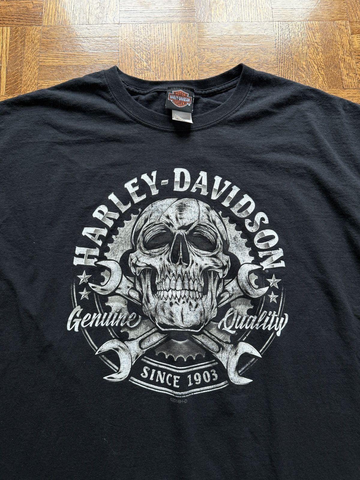 Harley Davidson Vintage Y2K Harley Davidson Skull Graphic Tee Size 3XL Size US XXL / EU 58 / 5 - 4 Thumbnail