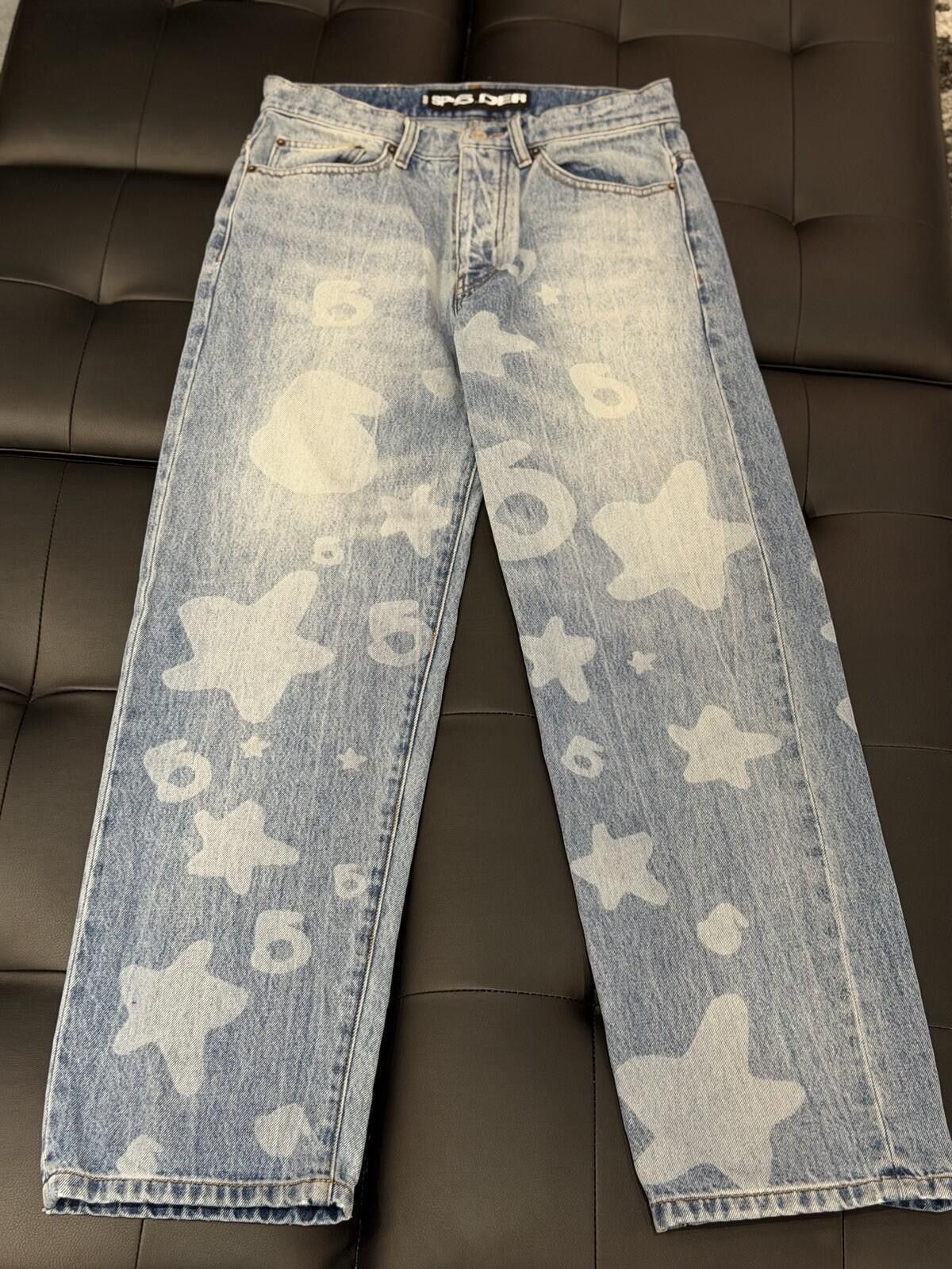 Sp5der Sp5der Men's Star Pattern Denim Jeans Button Zip (30) Size US 30 / EU 46 - 5 Thumbnail