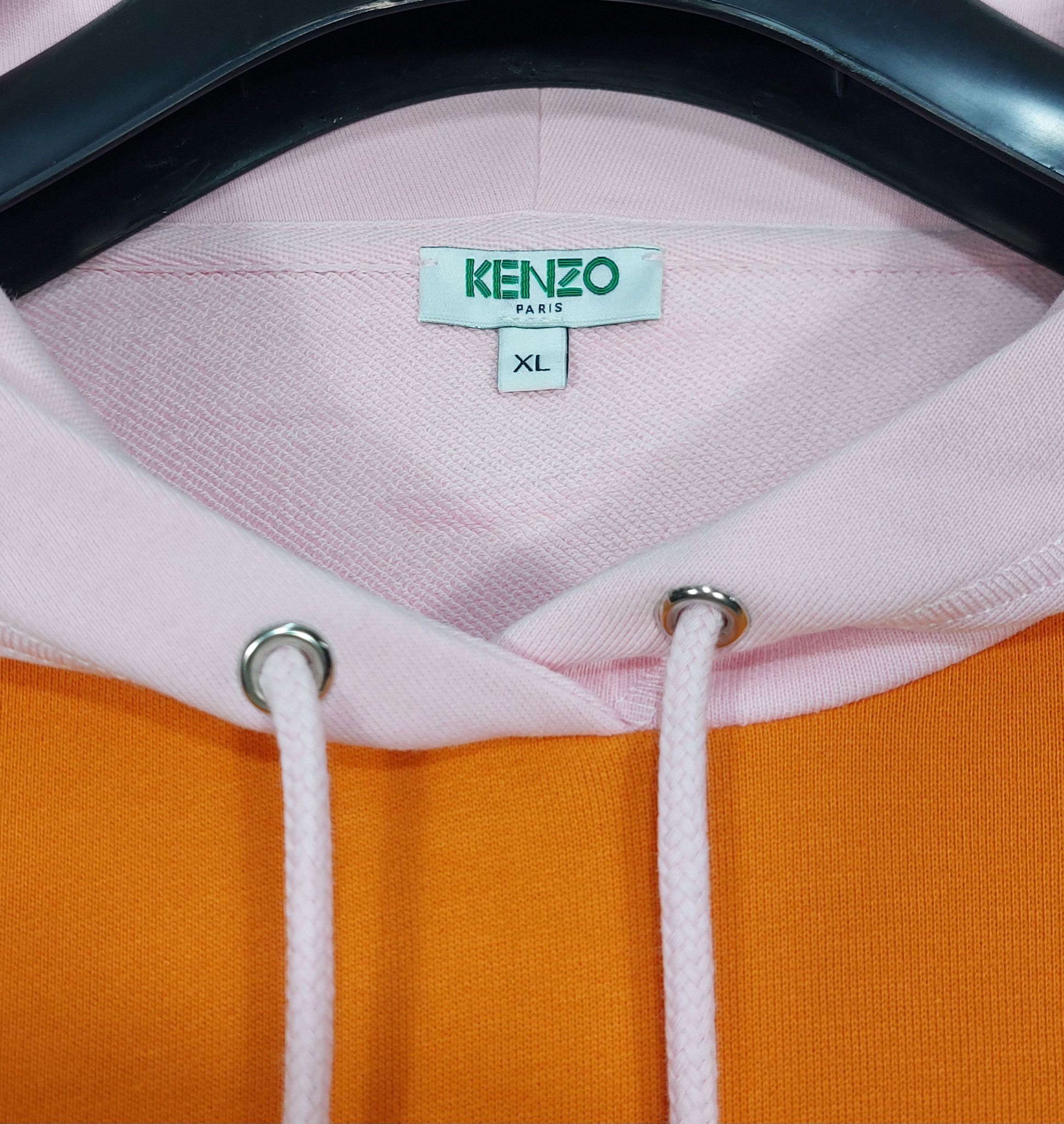 Kenzo square logo two tone hoodie - pink / orange XL Size US XL / EU 56 / 4 - 3 Thumbnail