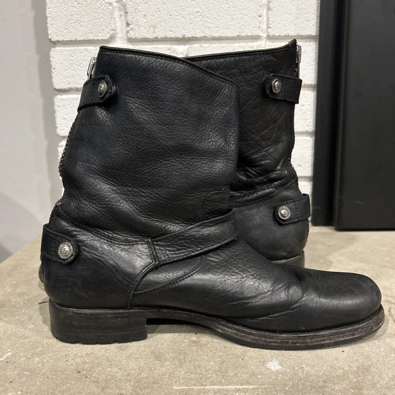 Frye Frye Engineer Boots Black Leather 7.5 Motorcycle Biker Size US 7.5 / EU 40-41 - 5 Thumbnail