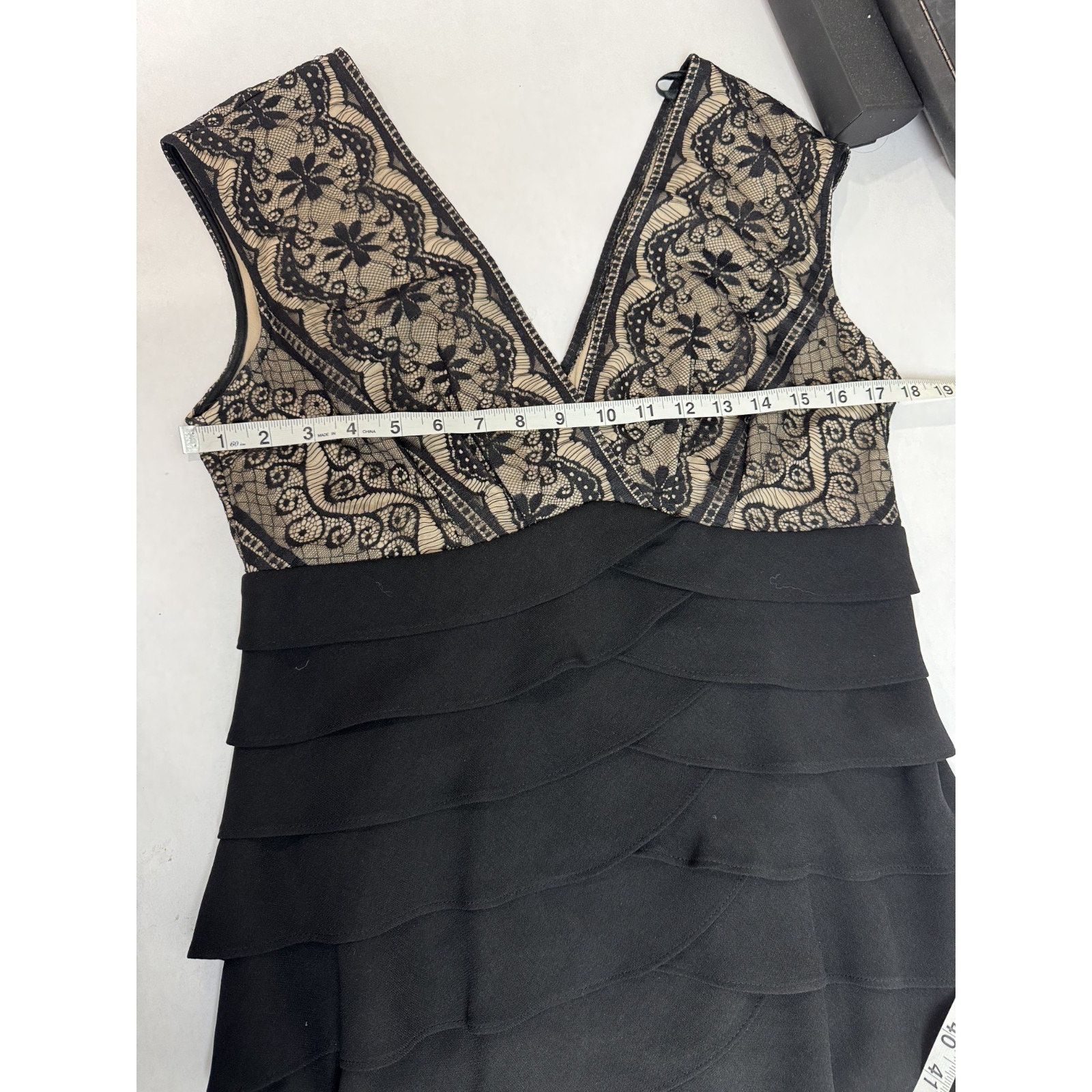Other Vintage Lace Tiered Gown Jessica Howard Black Formal 12 Size XL / US 12-14 / IT 48-50 - 6 Thumbnail