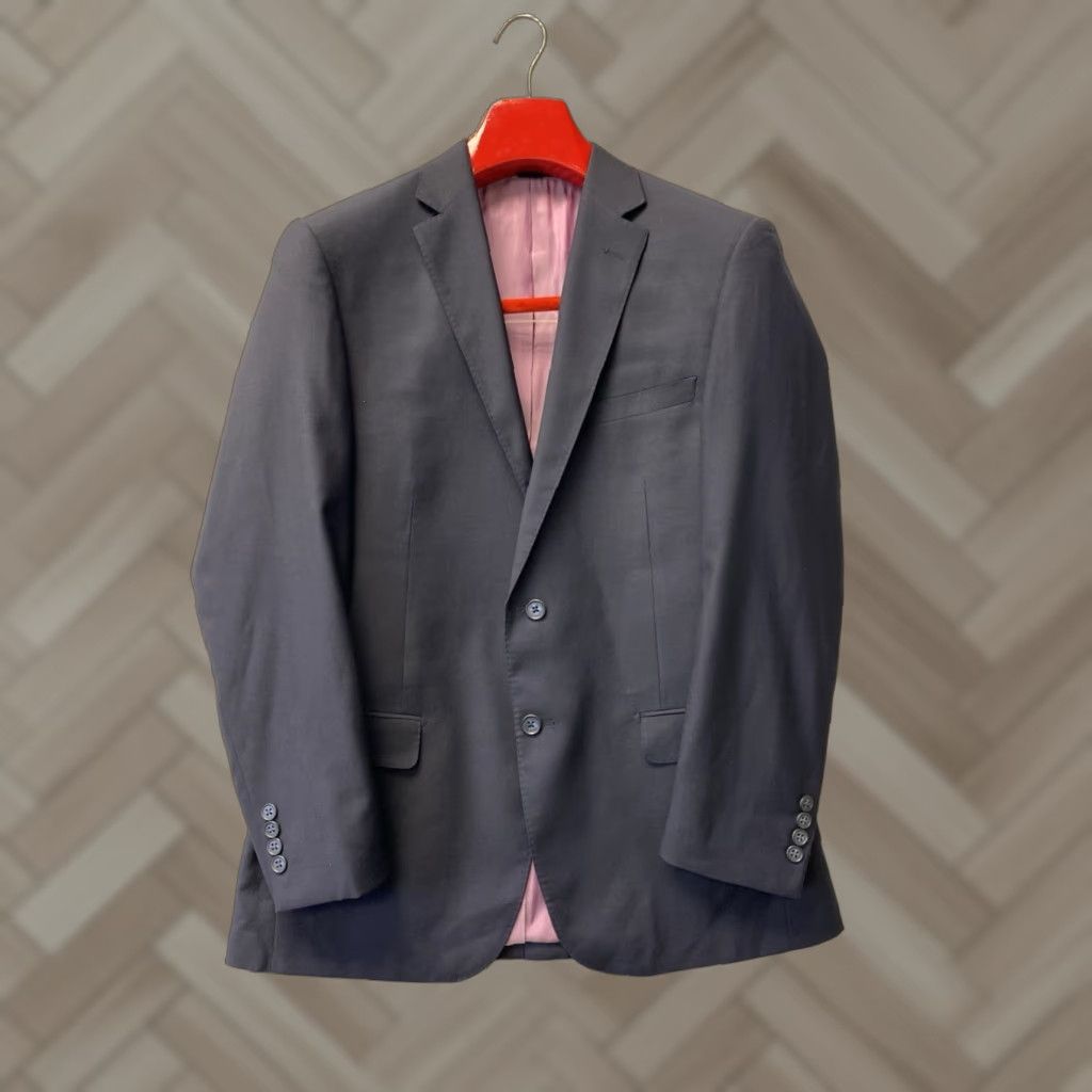 VINTAGE Zanetti Navy Blue Wool 2-Button Single-Breasted Blazer Men 38R Sports