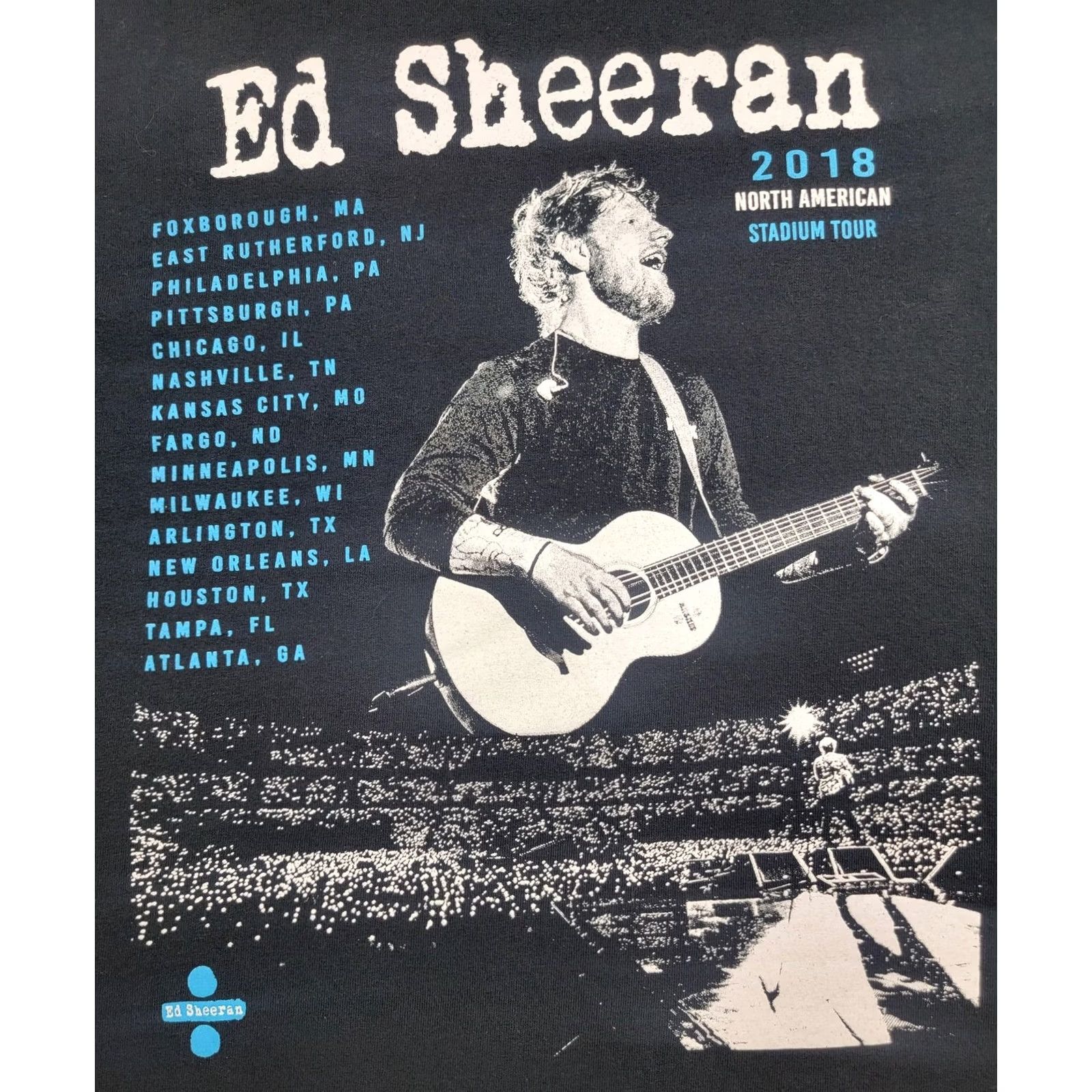 Gildan Ed Sheeran Shirt Mens Small Black 2018 Stadium Tour Concert Tee Music Band Size US S / EU 44-46 / 1 - 7 Thumbnail