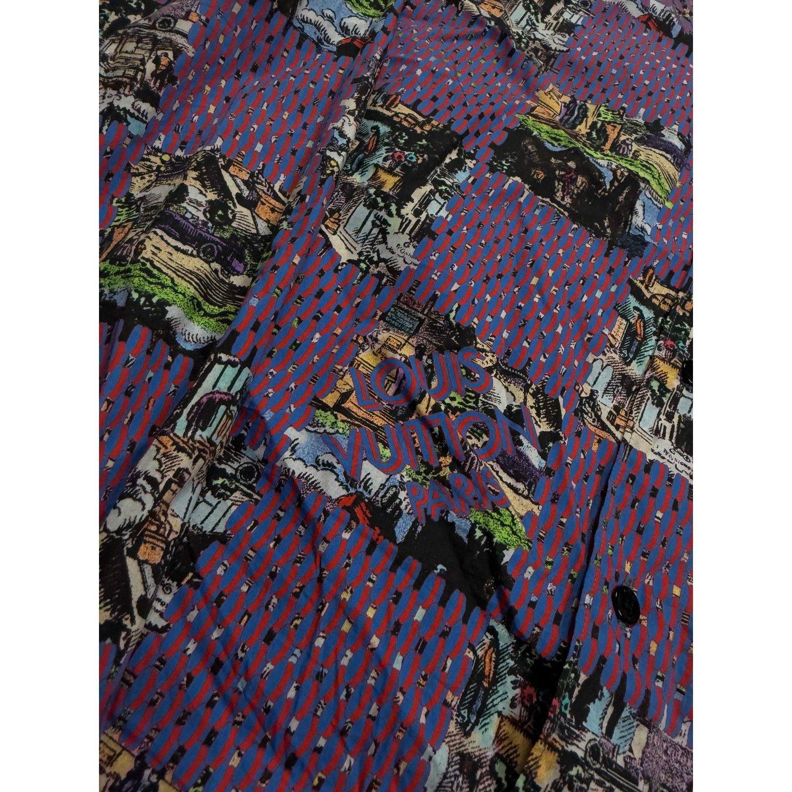 Louis Vuitton LV Button Up Red Blue Damier Used Medium Size US M / EU 48-50 / 2 - 3 Thumbnail