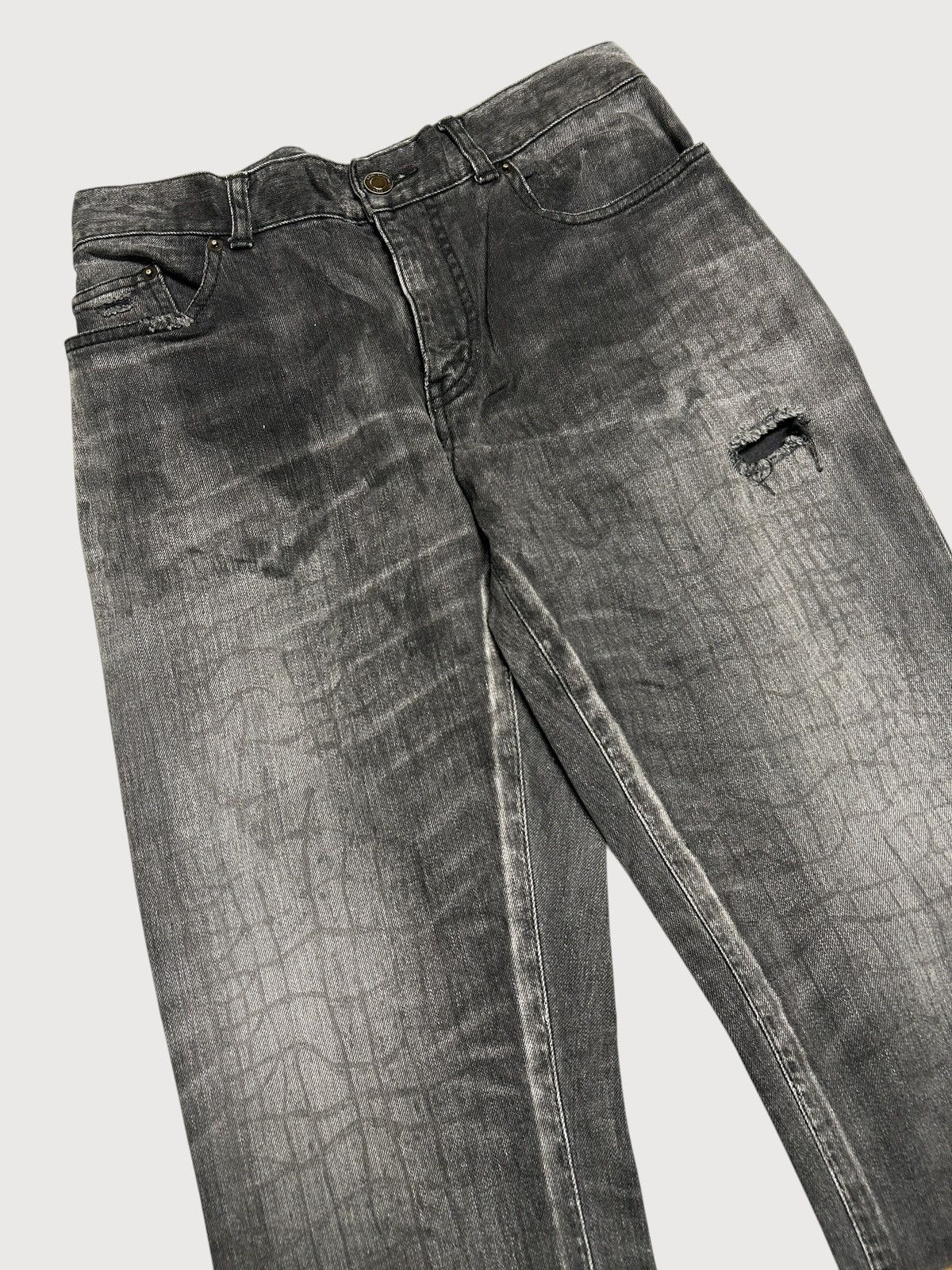 Saint Laurent Paris SS2019 D02 Croc Print Japanese Denim Size US 32 / EU 48 - 3 Thumbnail