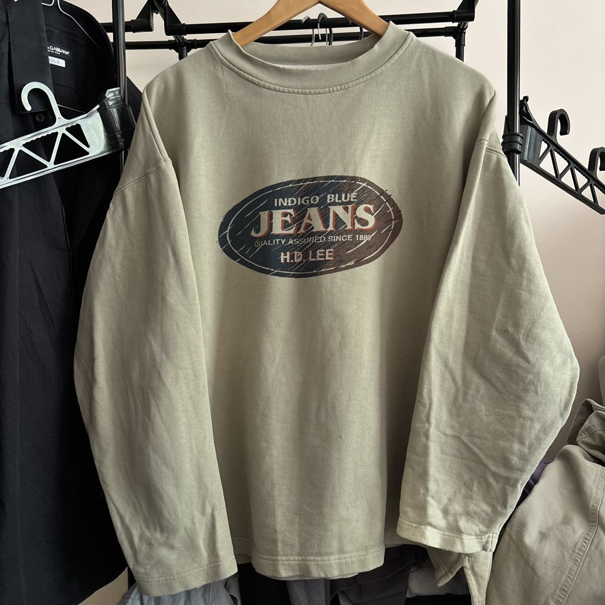 Lee Vintage Lee Sweatshirt XL 90s Made in USA Indigo Blue Logo Size US XL / EU 56 / 4 - 1 Thumbnail
