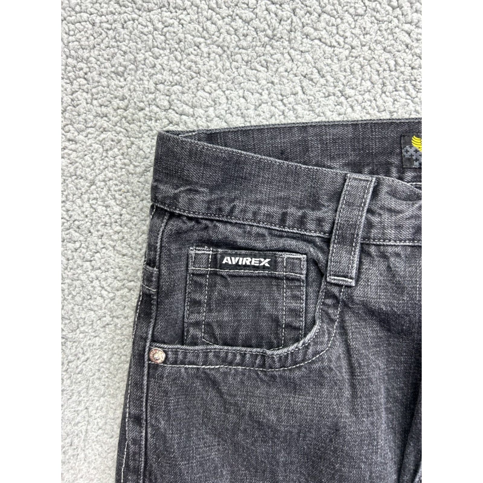 Avirex VINTAGE Avirex Jeans Mens 34x32 Baggy Black Embroidered Y2K 90s Skate RARE READ Size US 34 / EU 50 - 3 Thumbnail