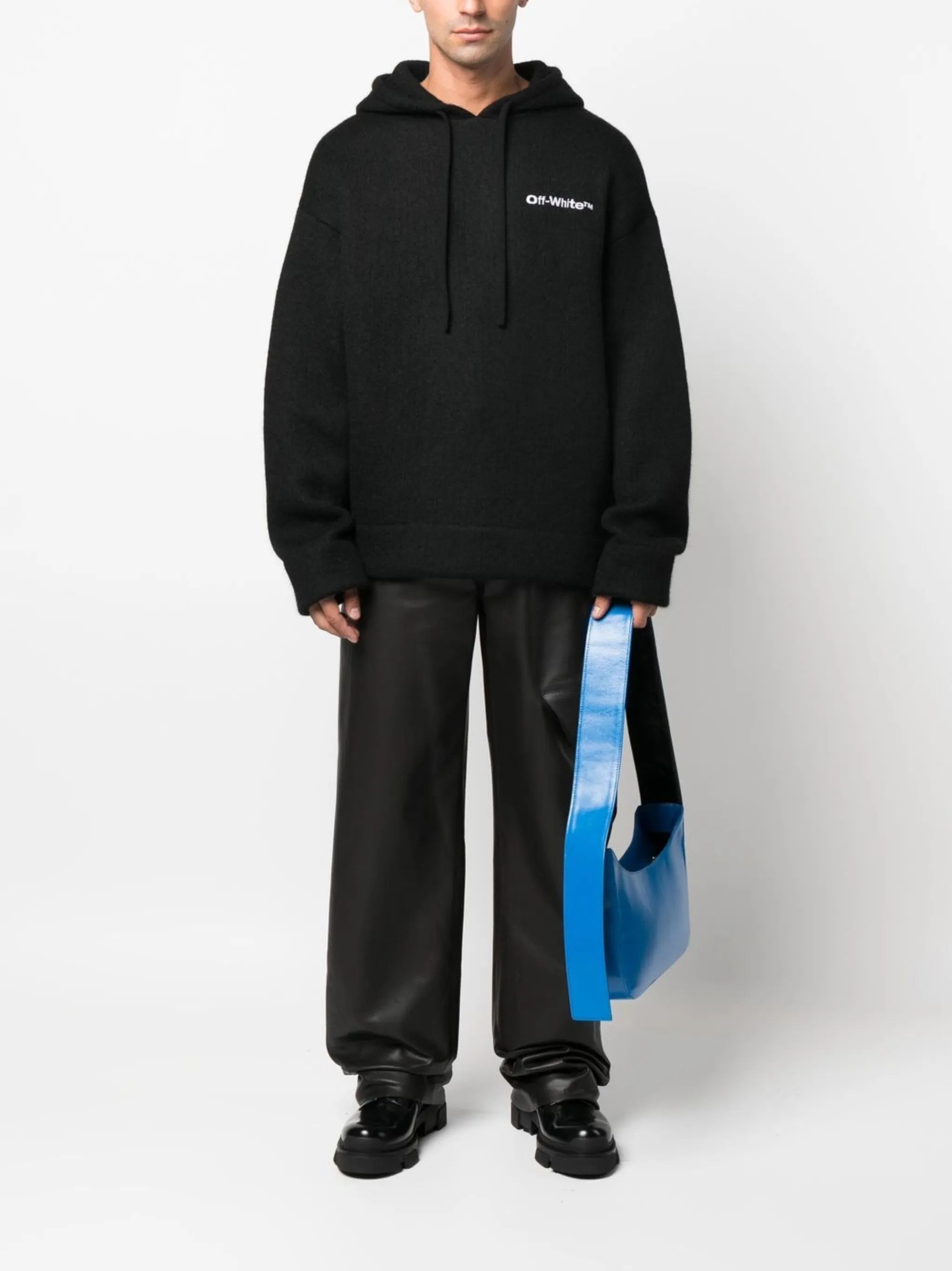 Off-White o1y0325 Logo Hooded Sweater in Black Size US XS / EU 42 / 0 - 5 Thumbnail