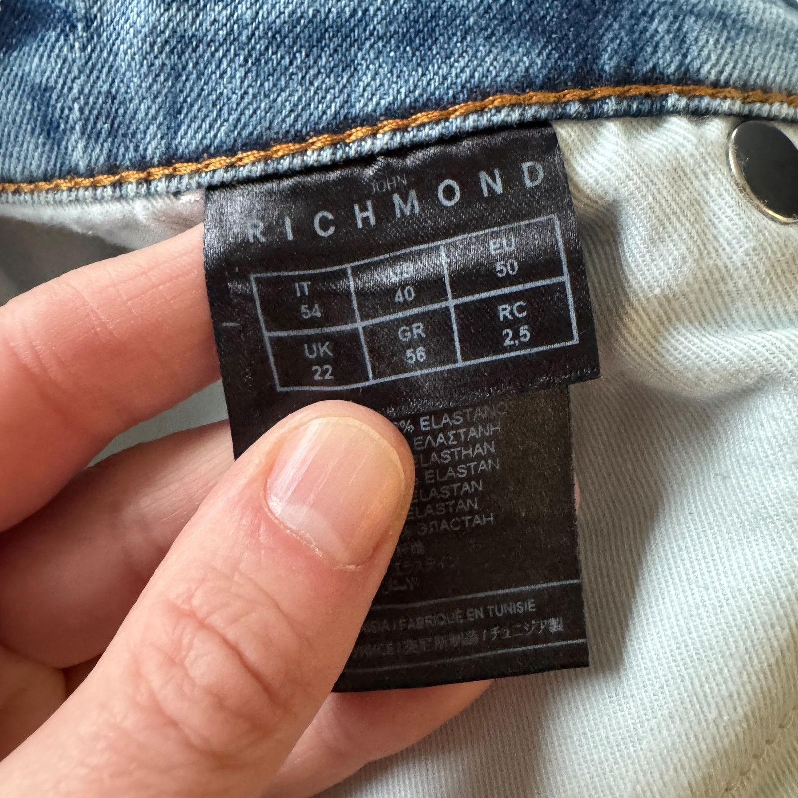 John Richmond John Richmond Distressed Patched Slim Fit Jeans Size US 40 / EU 56 - 10 Thumbnail
