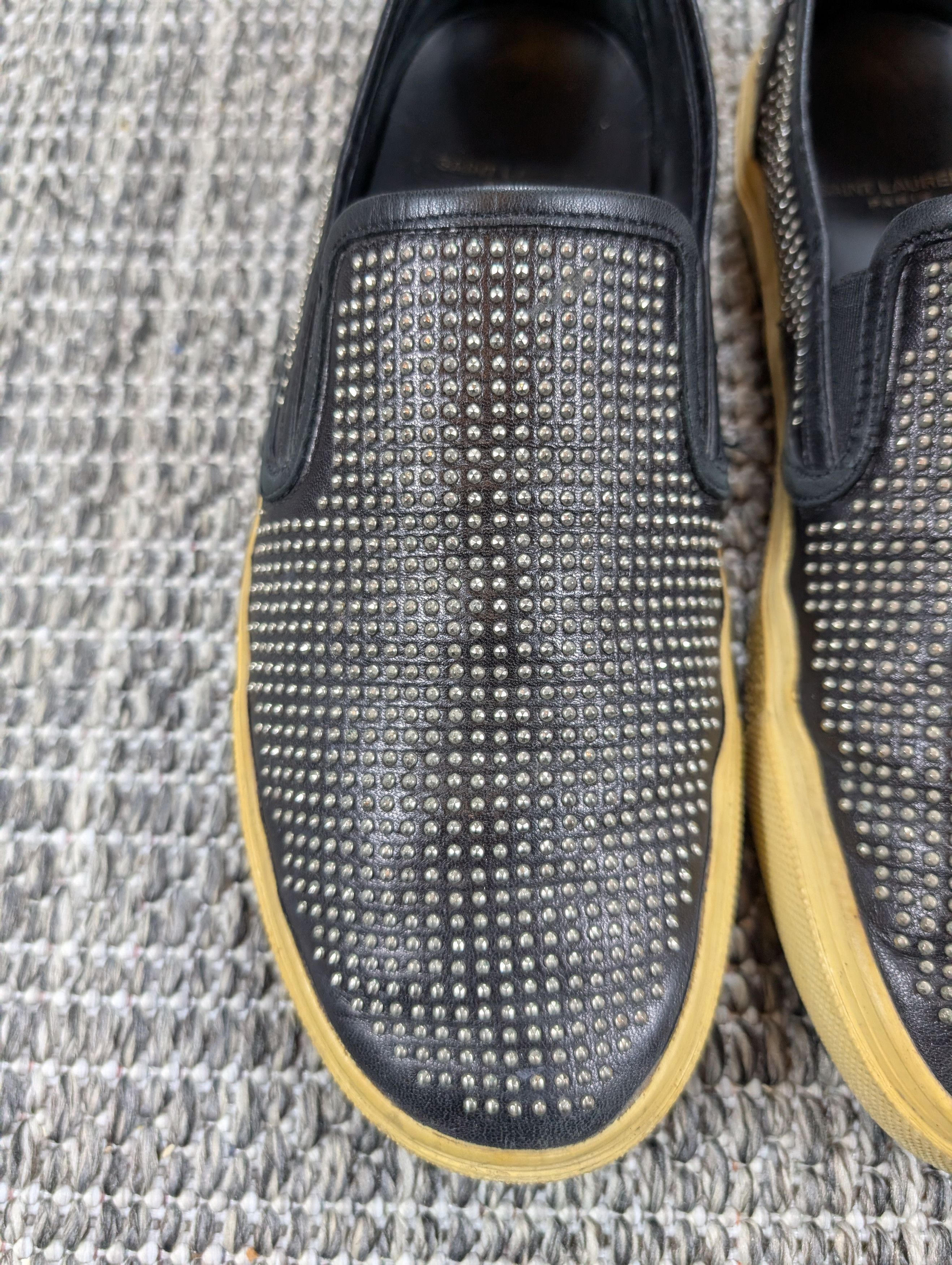 Saint Laurent Paris Saint Laurent Hedi Slimane FW14 Studded Slip On Sneakers Size US 8.5 / EU 41-42 - 4 Thumbnail