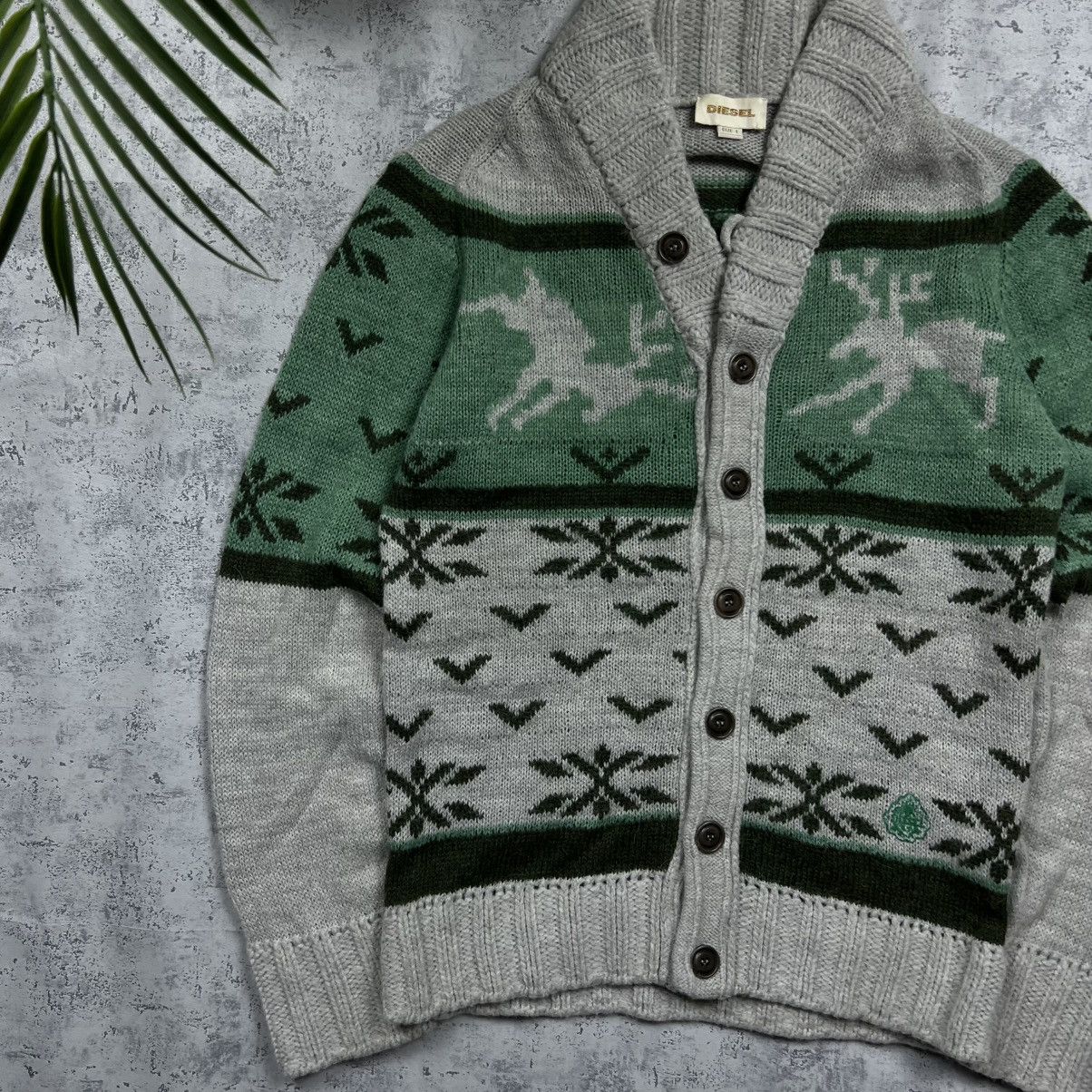 Diesel 00s Diesel Alpaca Wool Vintage Knit Button Up Sweater Size US L / EU 52-54 / 3 - 2 Thumbnail