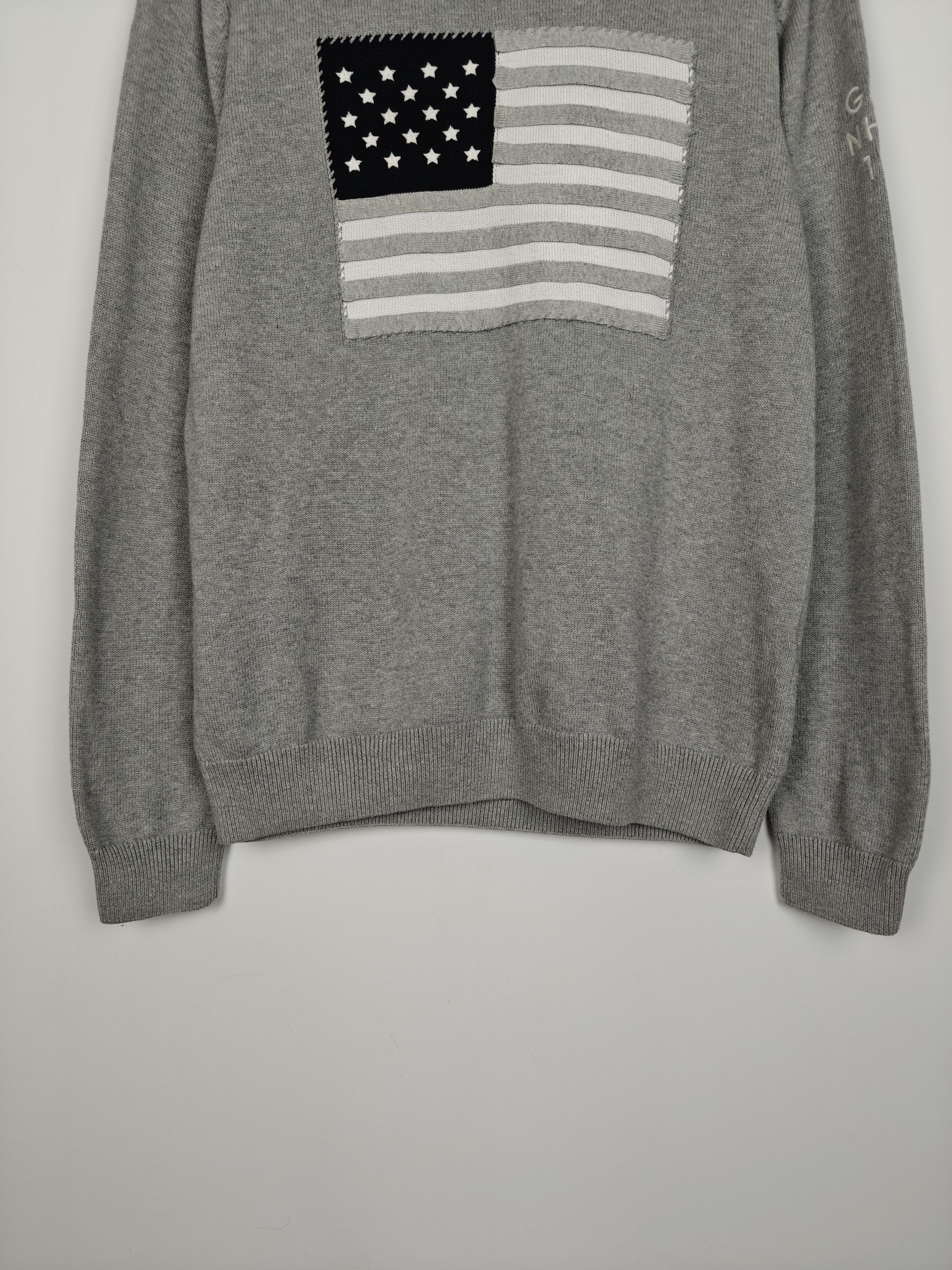 Gant Gant Knit Sweater Crewneck Cener USA Flag Logo Gray size L Size US L / EU 52-54 / 3 - 3 Thumbnail