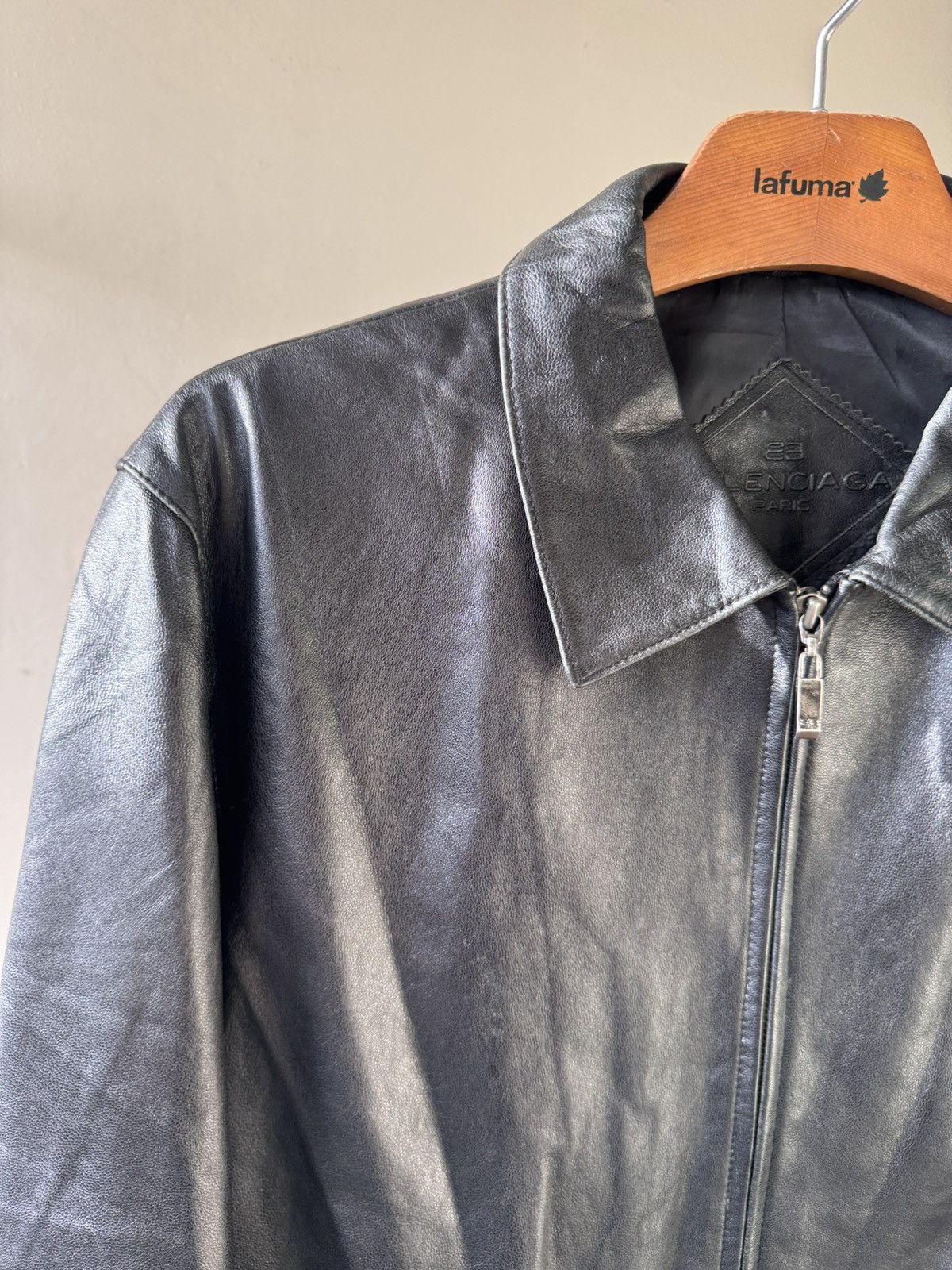 Balenciaga Balenciaga Nicolas Ghesquière Zip-Up Leather Jacket Size US XL / EU 56 / 4 - 4 Thumbnail