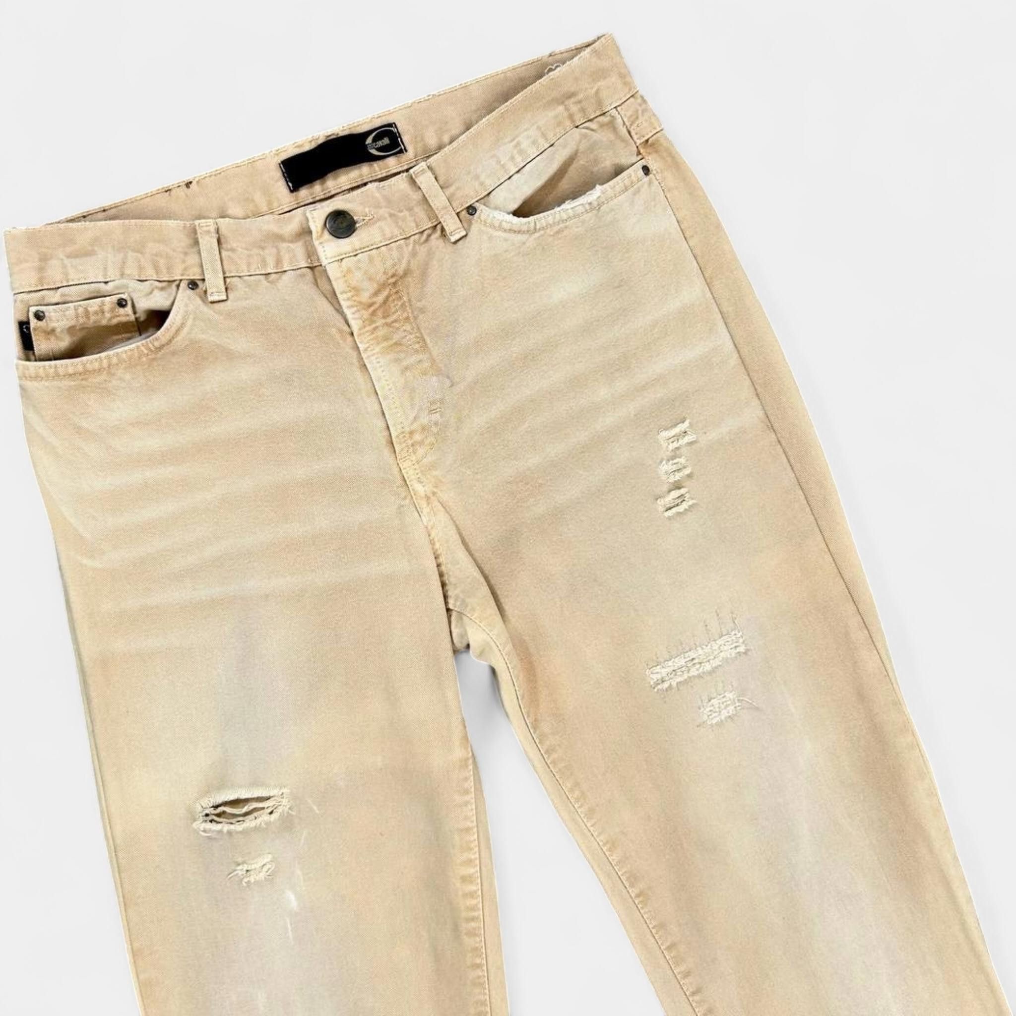 Other Just Cavalli Beige Distressed Jeans Size 24" / US 00 / IT 34 - 2 Thumbnail
