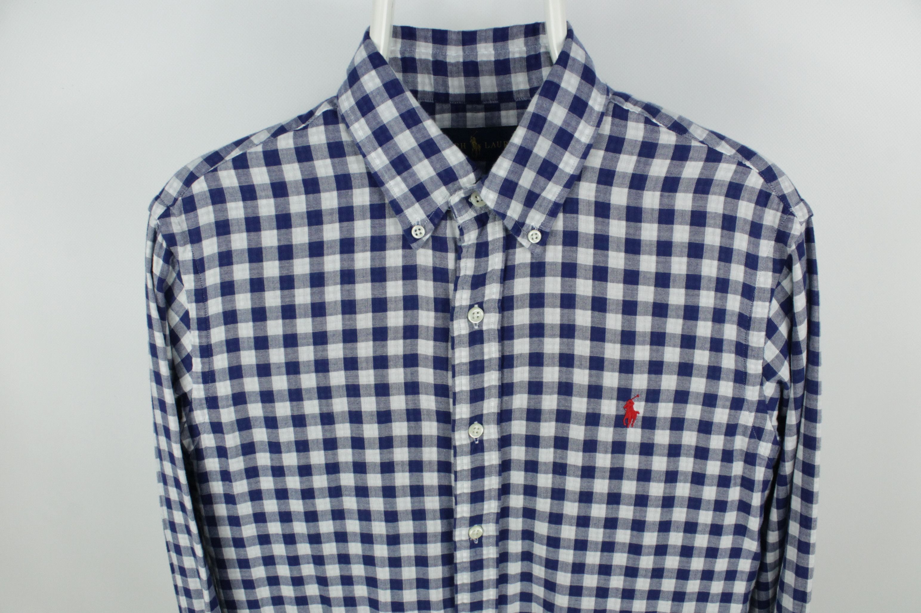 Polo Ralph Lauren × Ralph Lauren Polo Ralph Lauren Blue Checked Light Flannel Shirt Men's Size US M / EU 48-50 / 2 - 2 Thumbnail