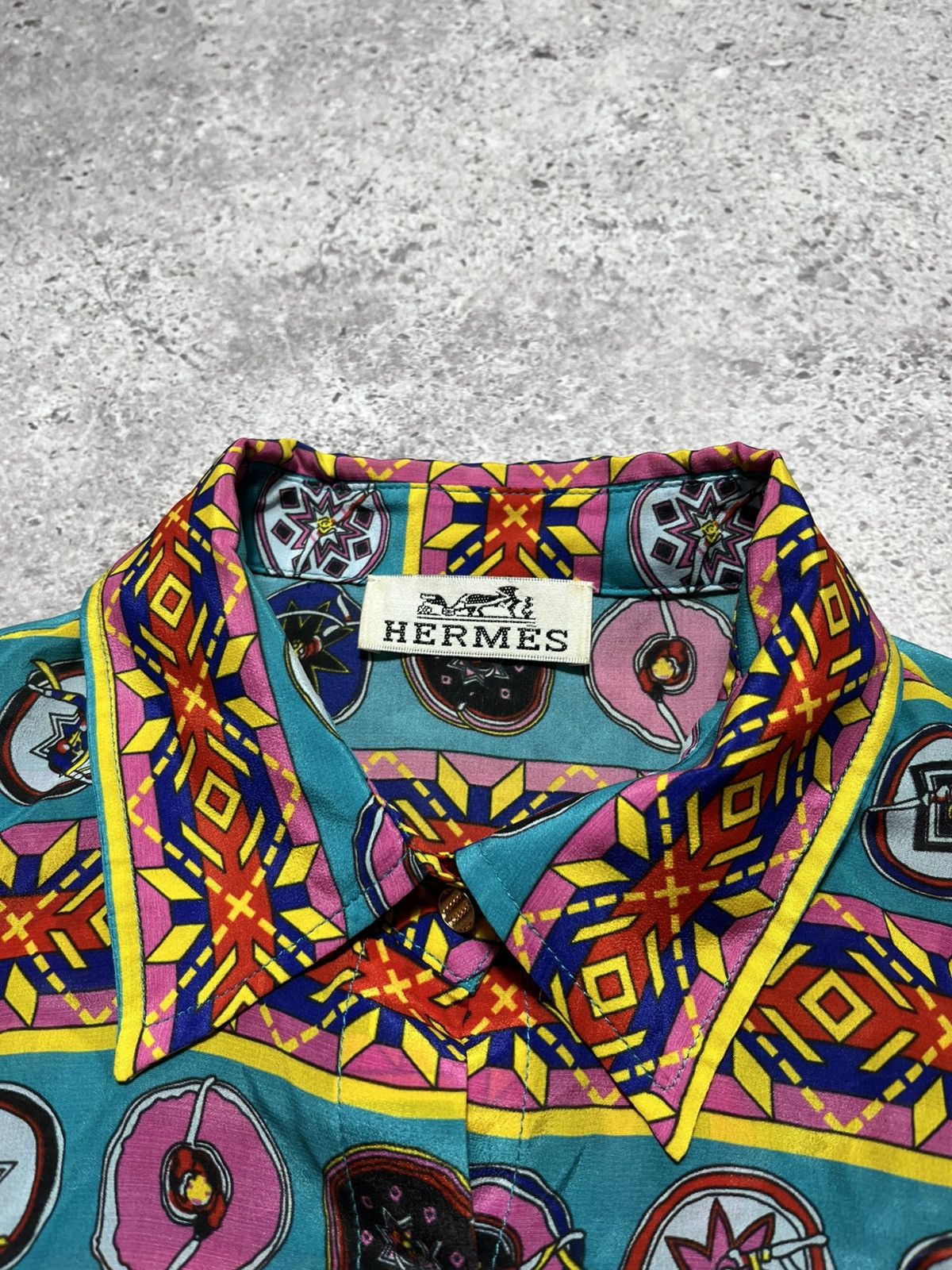 Hermes Vintage HERMES Blouse Full print Rare Silk Size M / US 6-8 / IT 42-44 - 3 Thumbnail